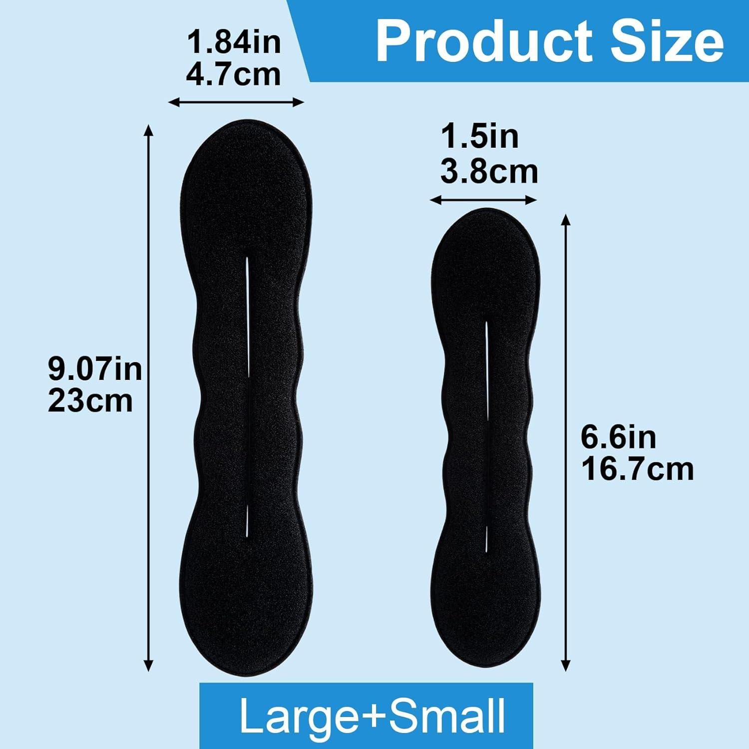 Hacedor de Moño de Esponja Lekgavd - 2 PCS, Negro, 2 Tamaños