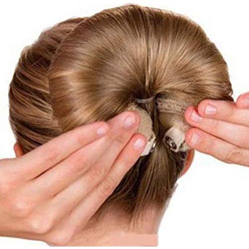 Juego de 2 Donas de Pelo DNHCLL Beige (1 Grande 22.9cm + 1 Pequeña 18.5cm)