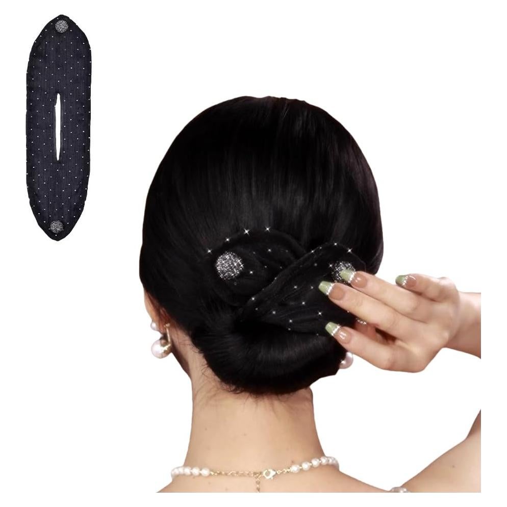 Hacedor de moño de strass QUUPY 34x12 cm Accesorio de cabello