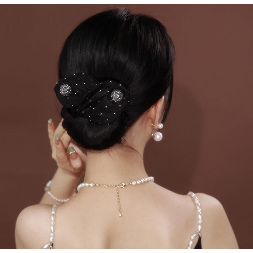 Hacedor de moño de strass QUUPY 34x12 cm Accesorio de cabello