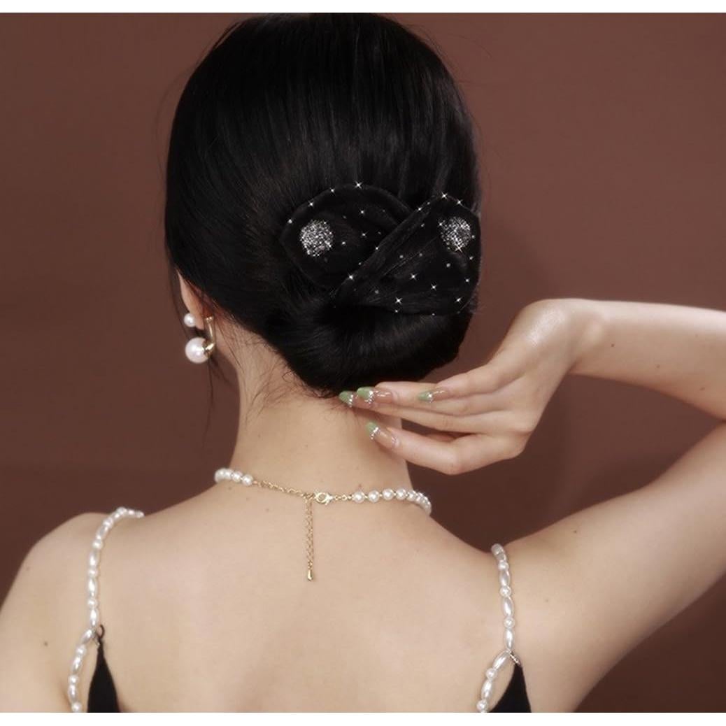 Hacedor de moño de strass QUUPY 34x12 cm Accesorio de cabello