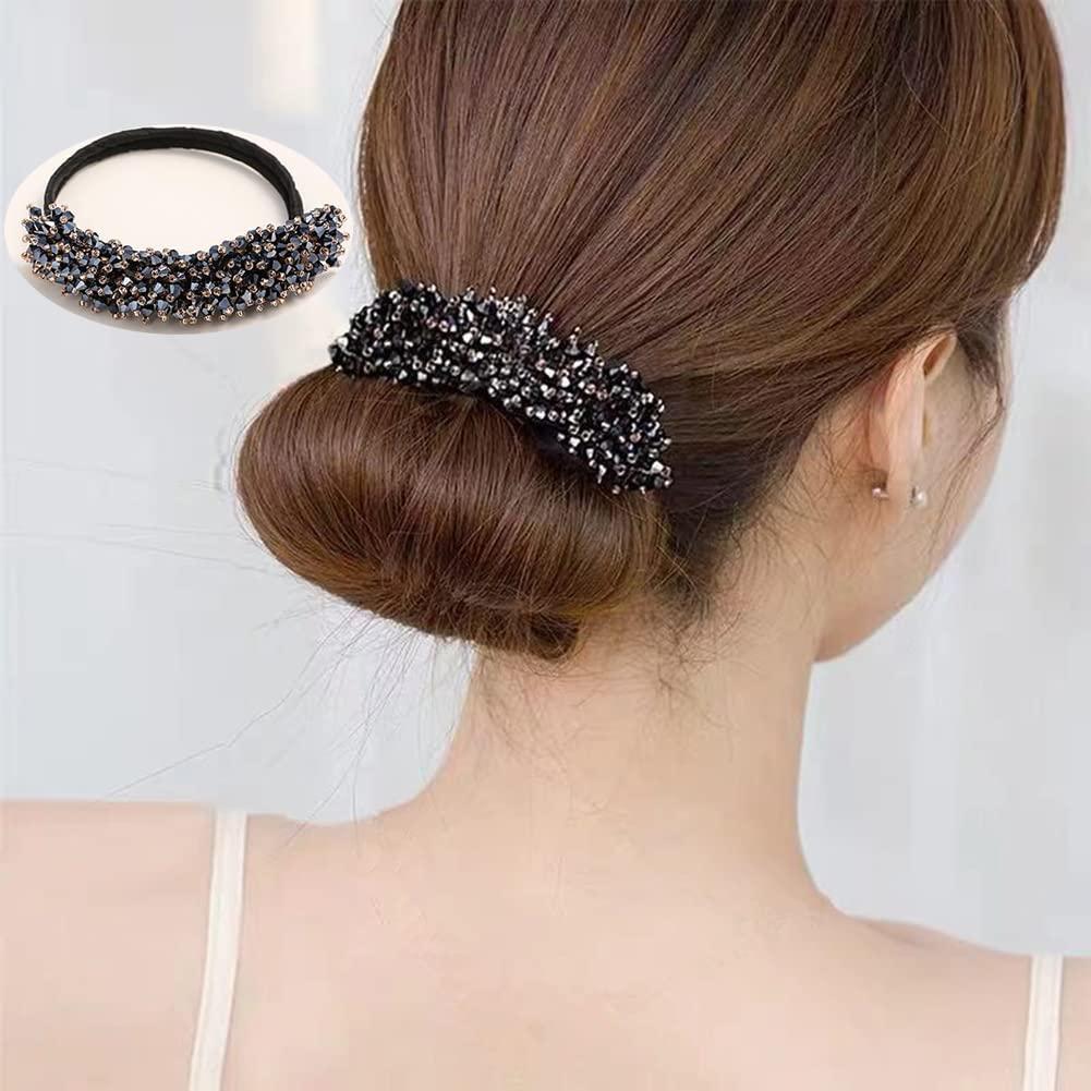 2 Piezas Fabricador de Moño Strass QUUPY Rosa y Azul