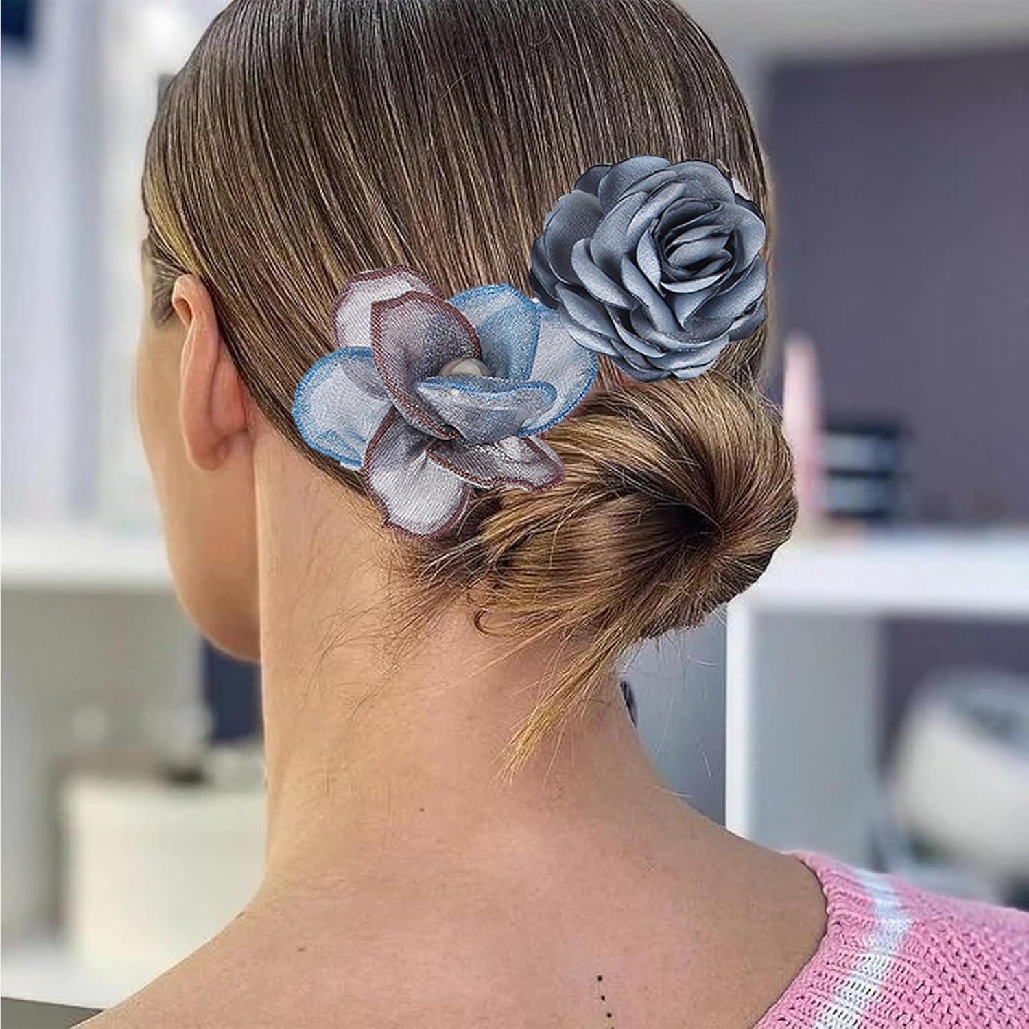 Juego de 3 Hacedores de Moño de Flores Clino para Mujeres