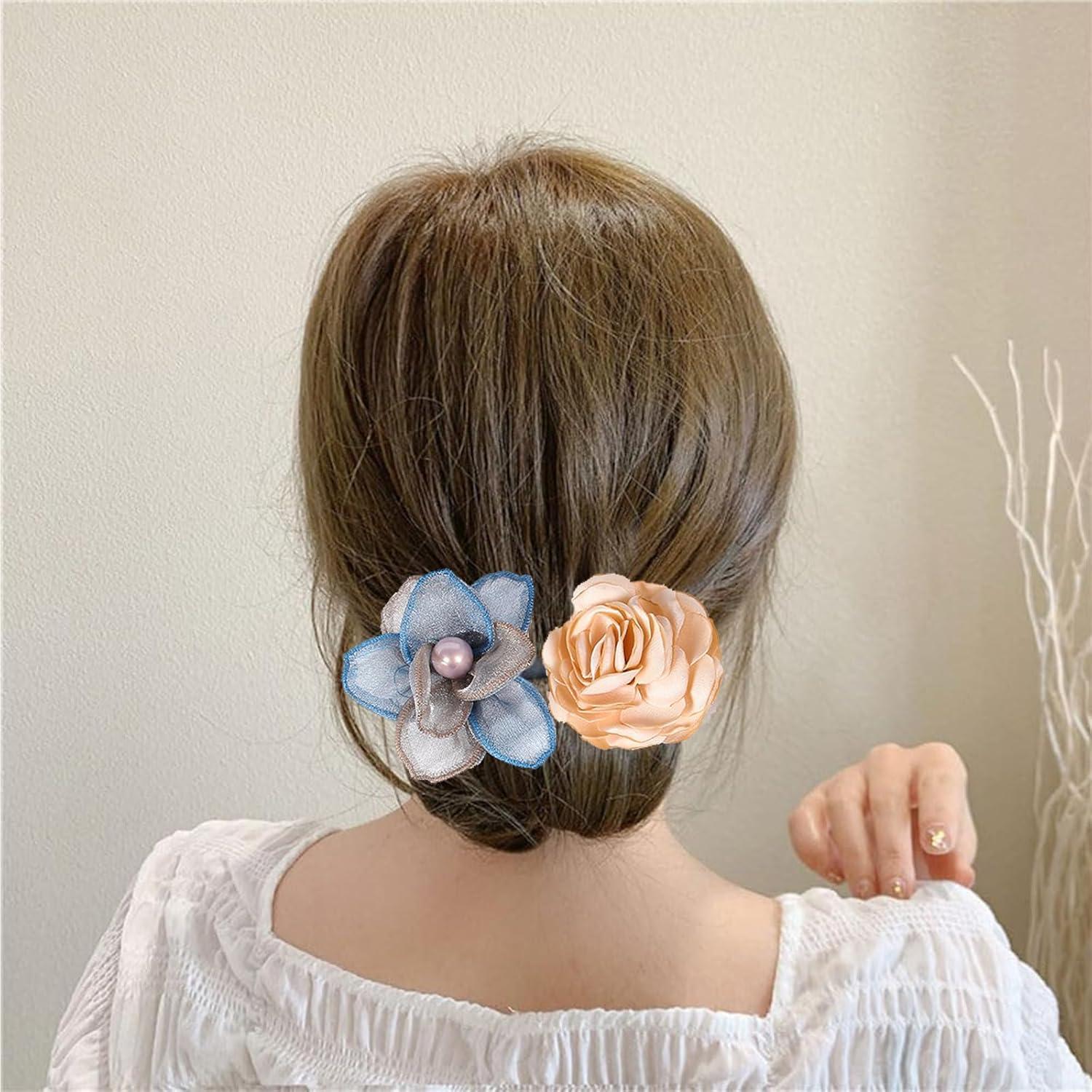 Juego de 3 Hacedores de Moño de Flores Clino para Mujeres