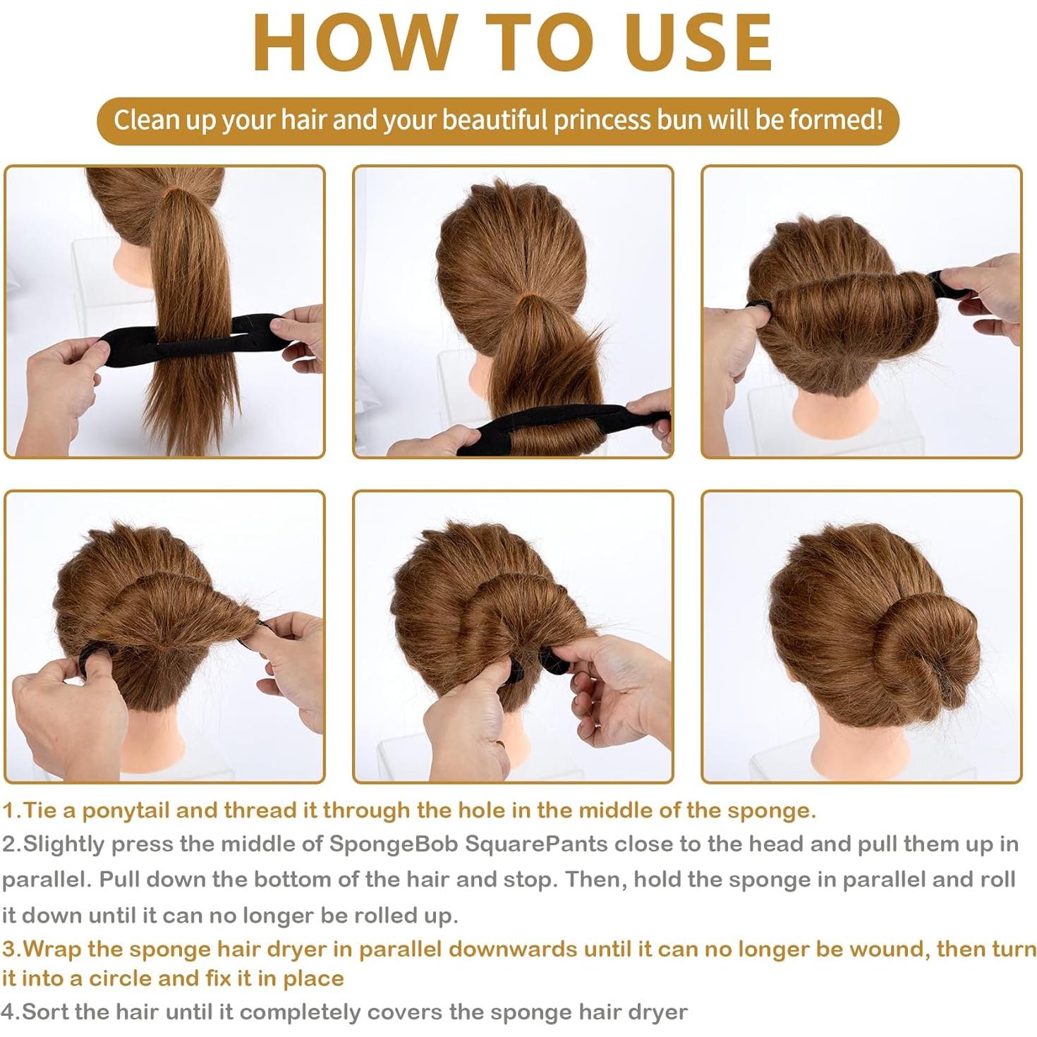 2 Esponjas Hacer Moño BEIQIYA - Accesorios Cabello Negro