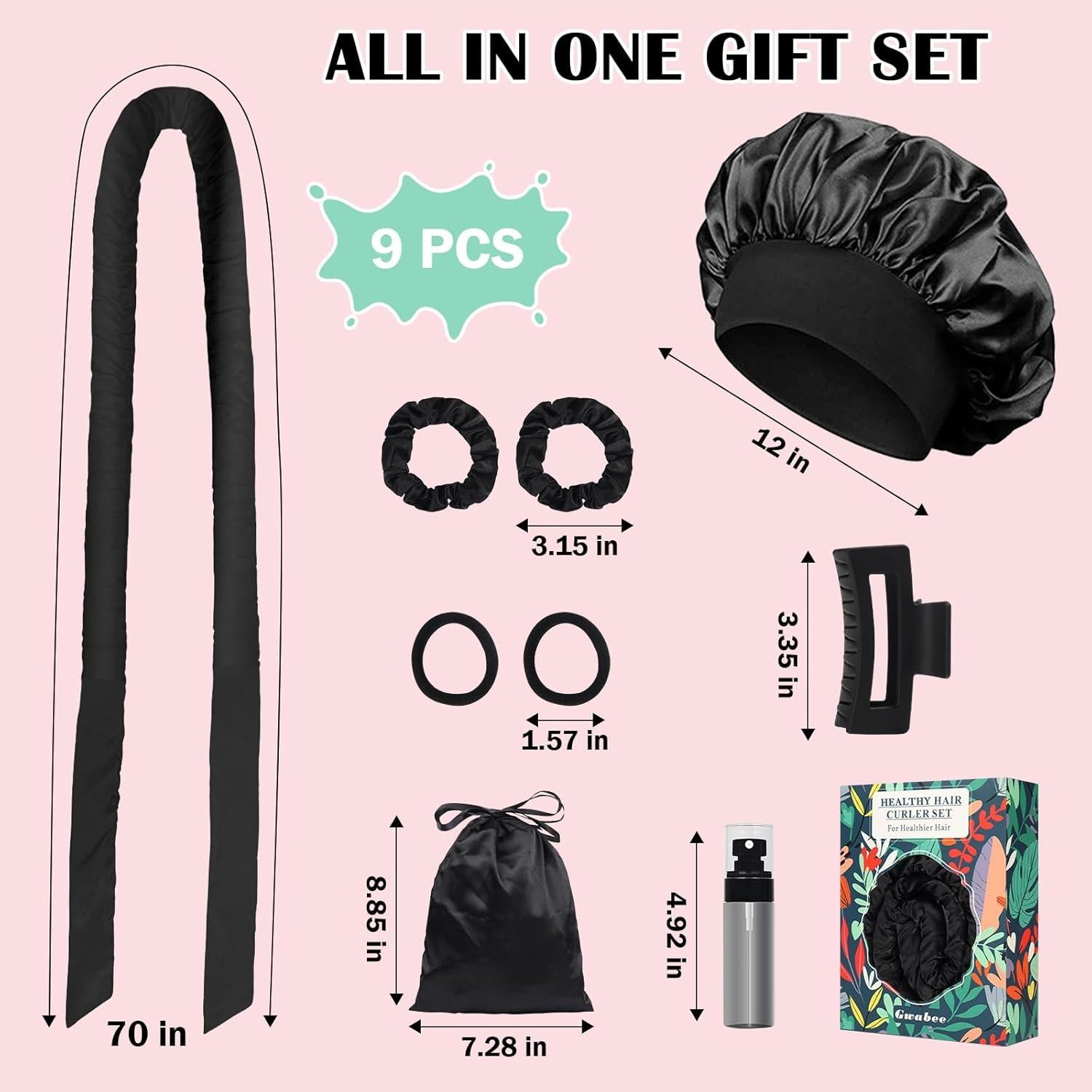 Rizadores de Cabello Sin Calor Gwabee 70" Negro 9PCS