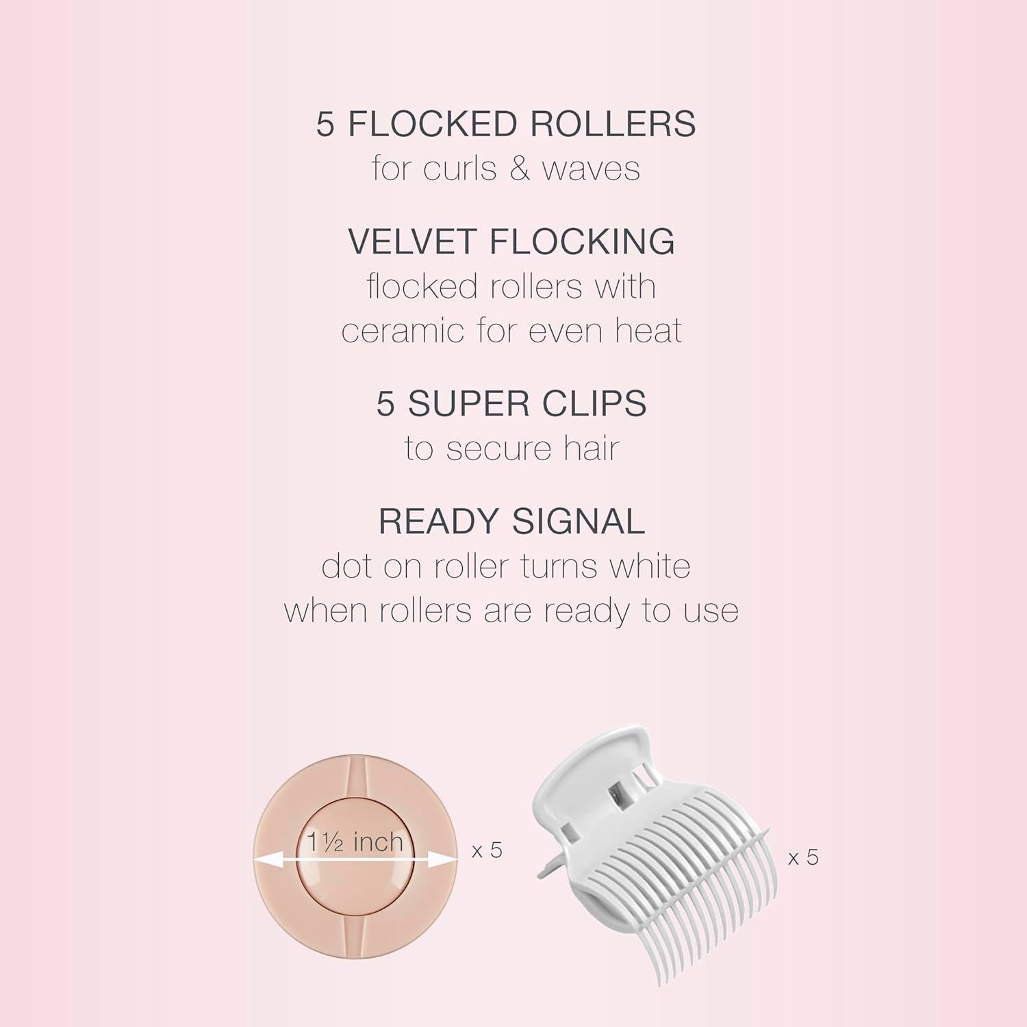 Rulos Calientes Conair Jumbo Cerámicos 5 Piezas 12 cm