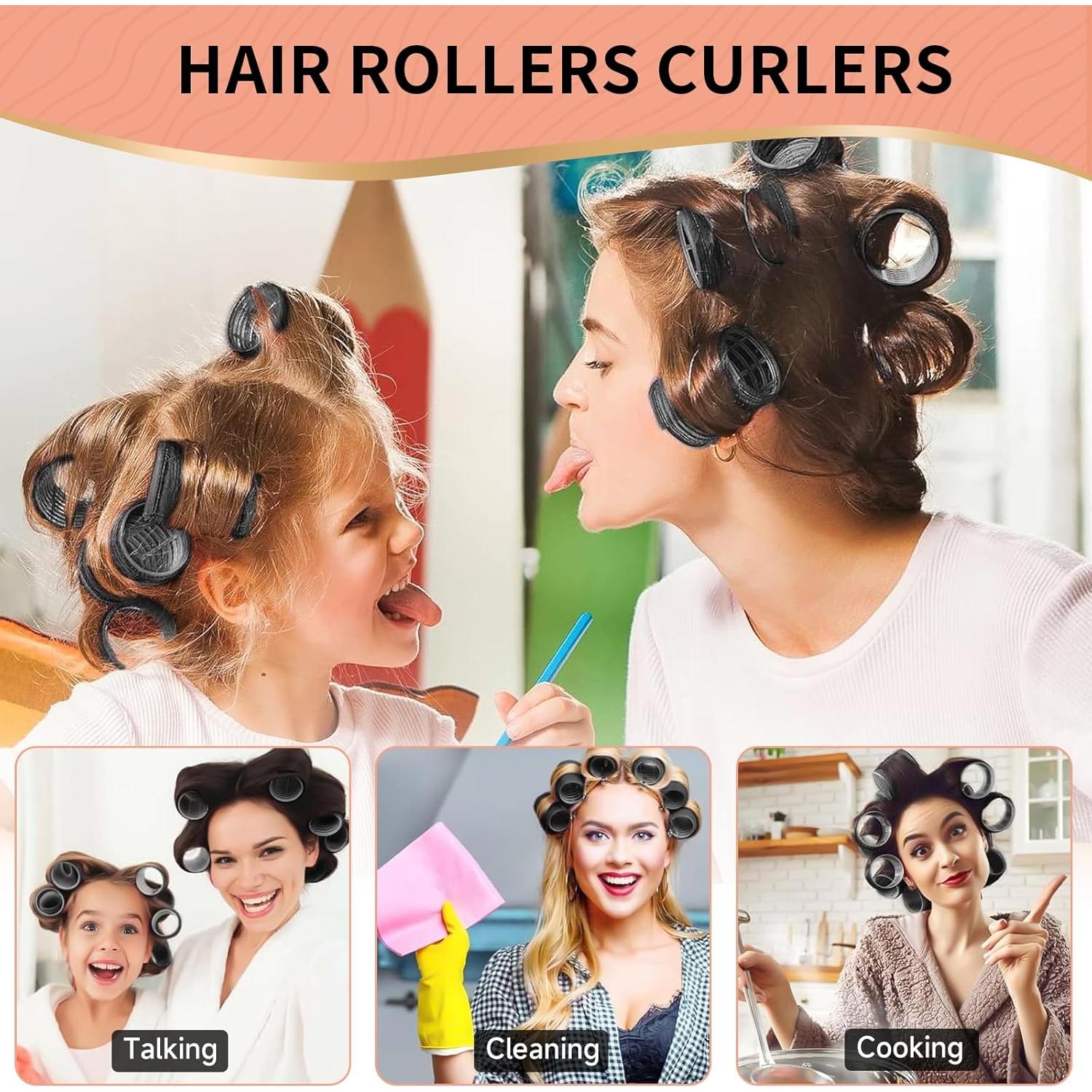 Juego de 50 Rulos Autoadhesivos Caija-H para Cabello