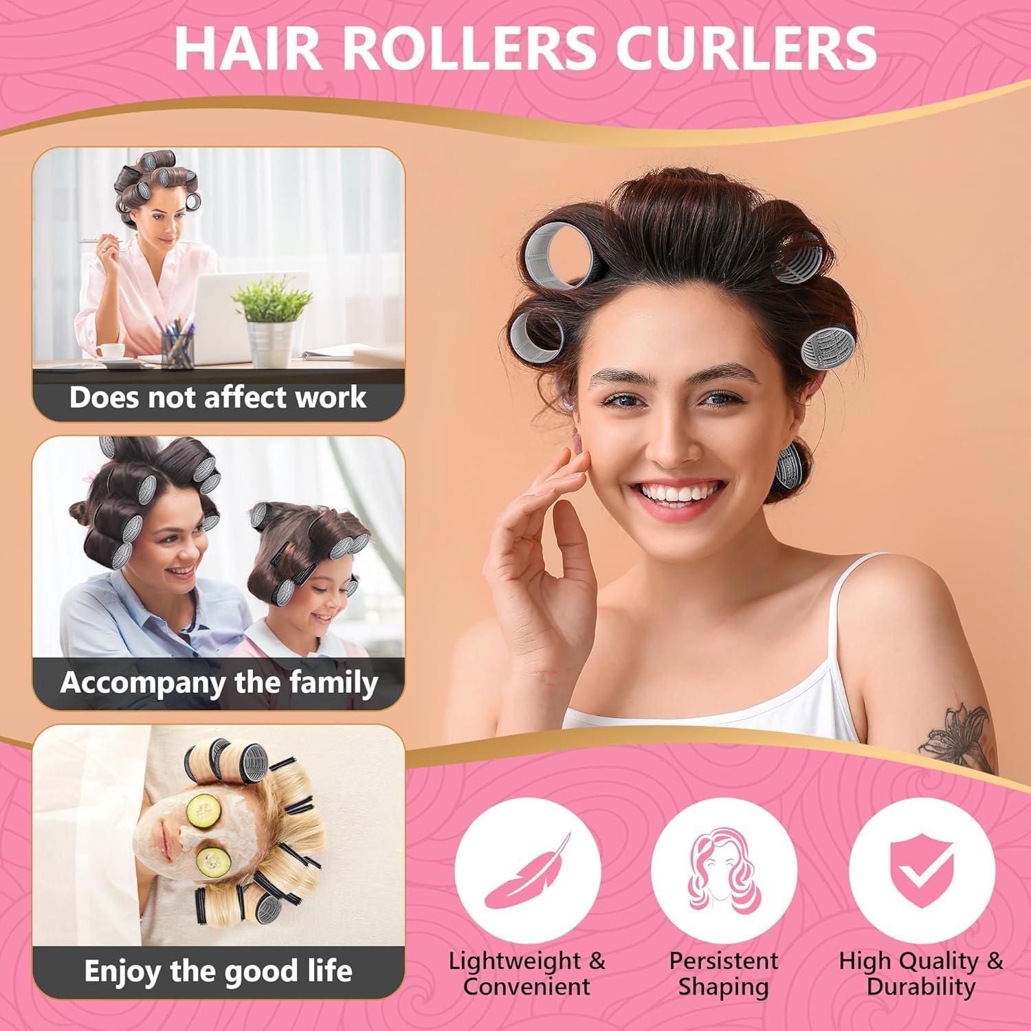 Juego de 50 Rulos Autoadhesivos Caija-H para Cabello