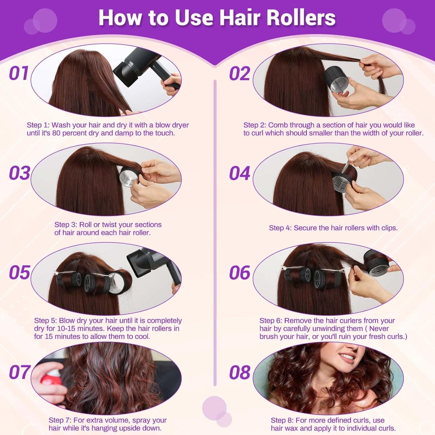 Juego de Rulos para Cabello Selizo - 50 Piezas con Clips y Peine