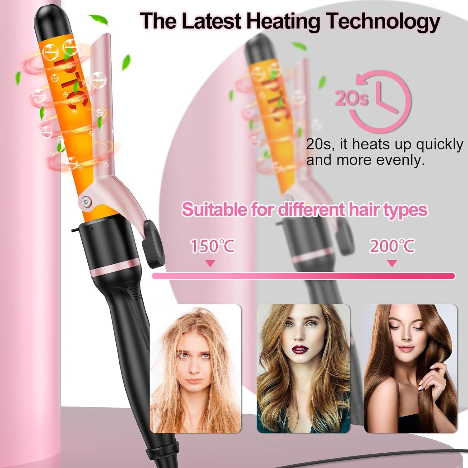 Plancha y Rizador 6 en 1 Seipikol Oro Rosa, Cerámica, 177-210°C