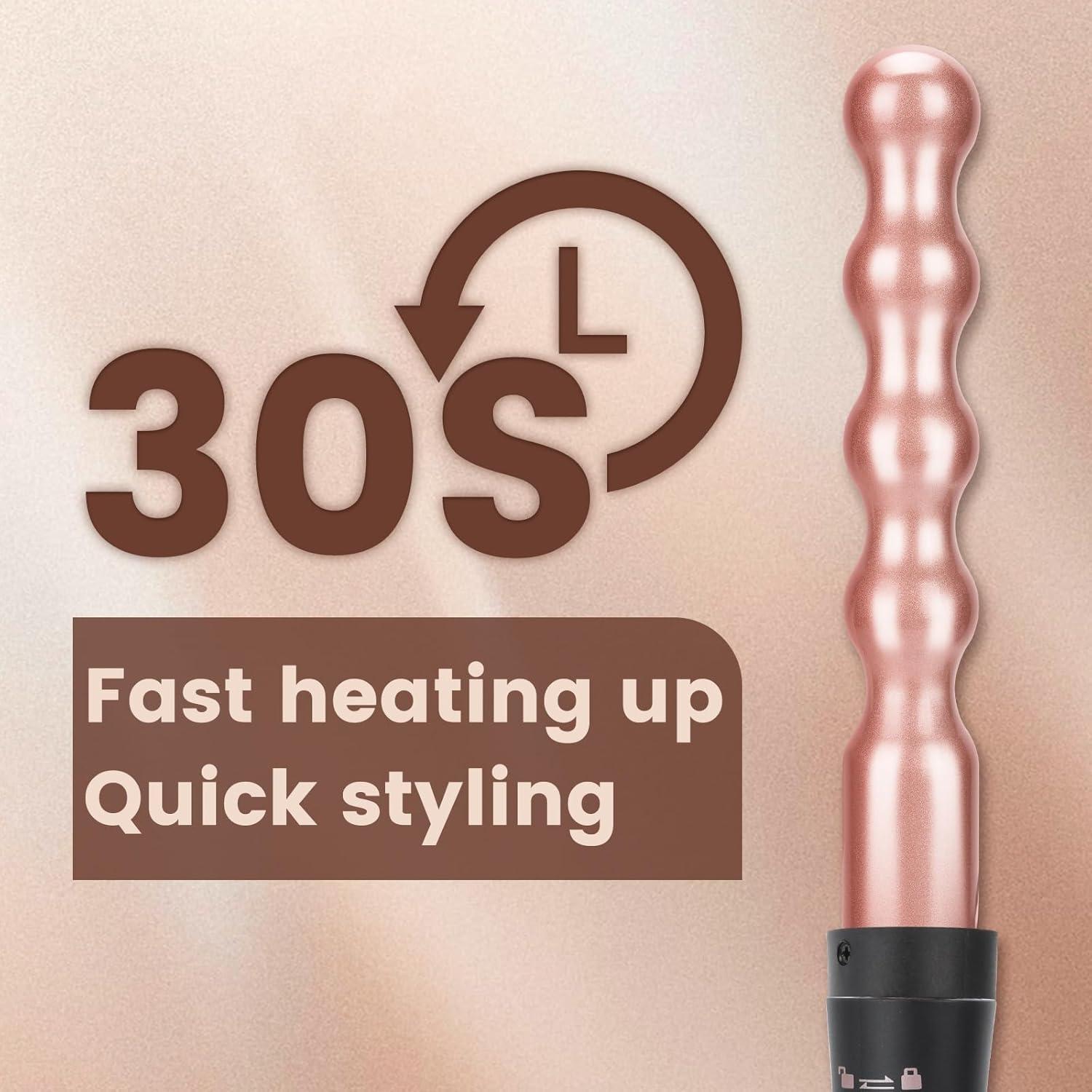 Conjunto Rizador 5 en 1 Bo'laiya Oro Rosa con Pantalla