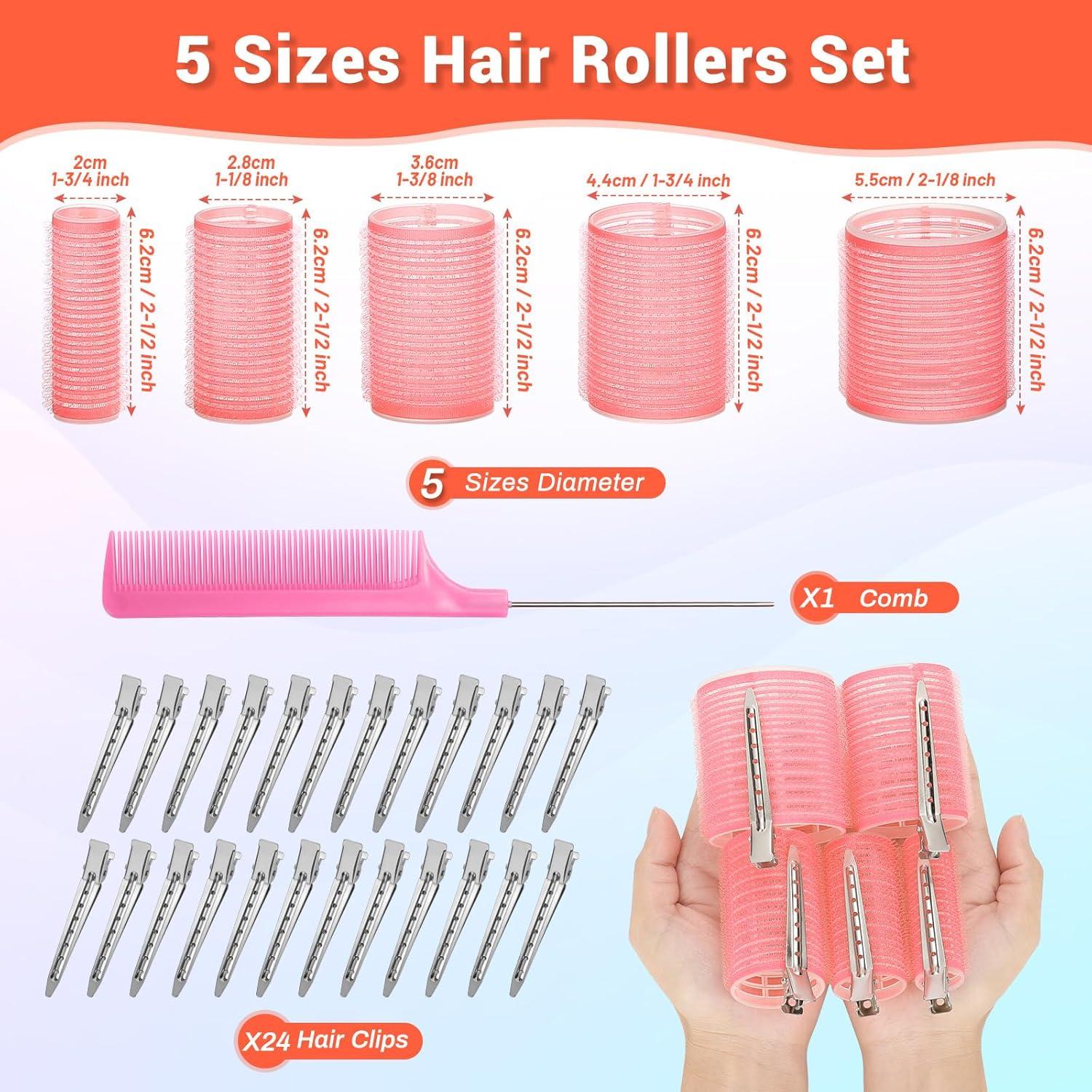 Juego de Rulos para Cabello Audab 56 Piezas con Clips y Bolsa