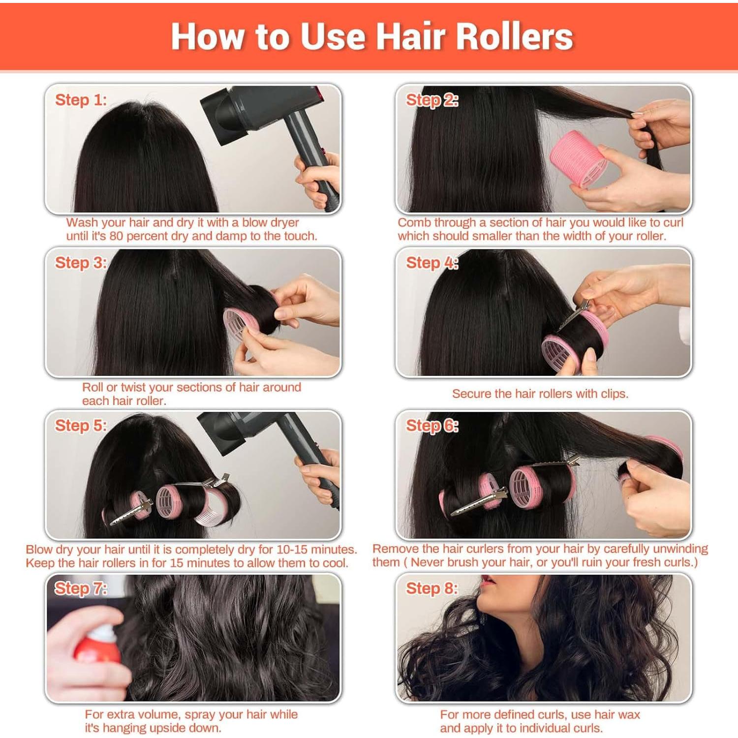 Juego de Rulos para Cabello Audab 56 Piezas con Clips y Bolsa