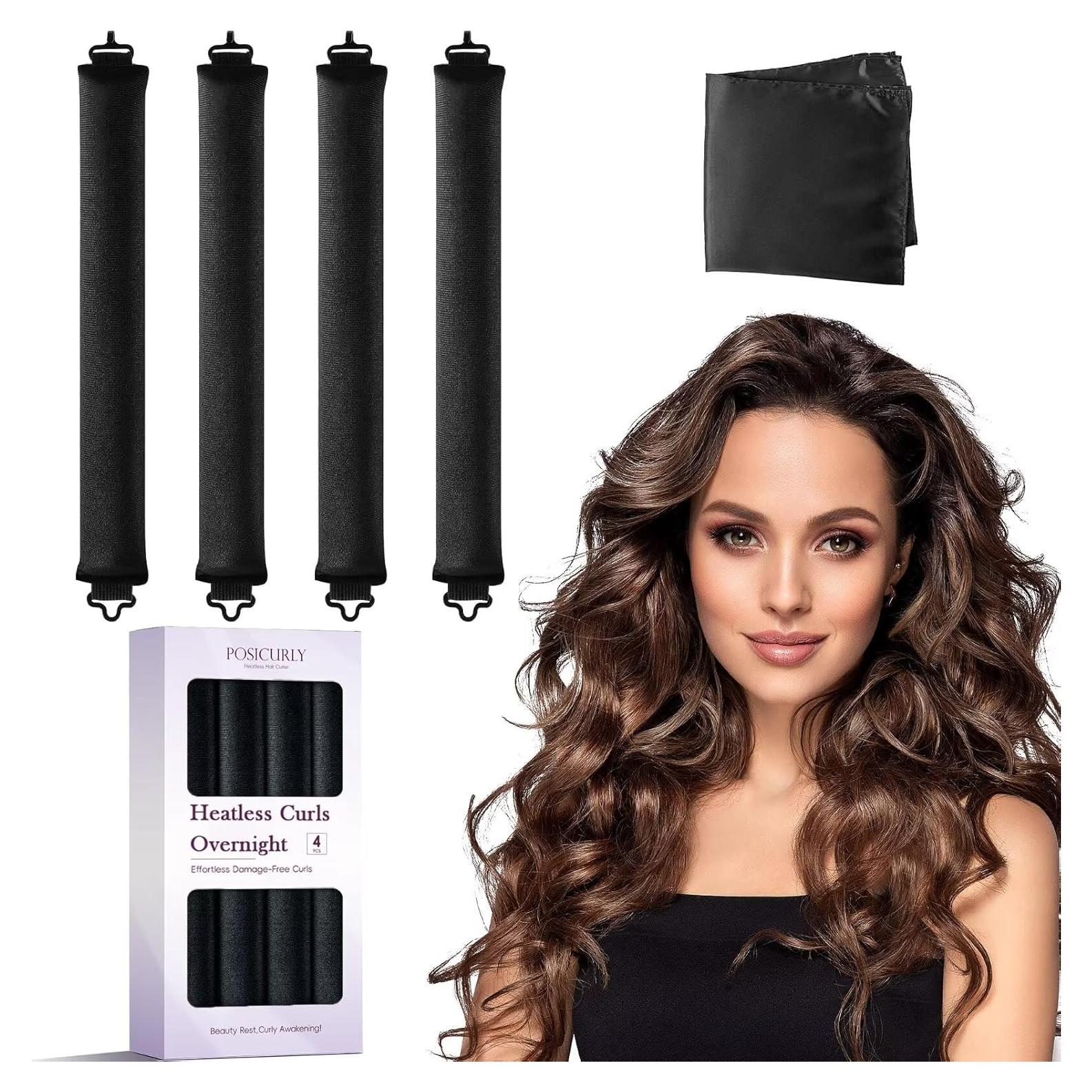 Rizadores de Cabello Sin Calor Posicurly - 4 Piezas Terciopelo