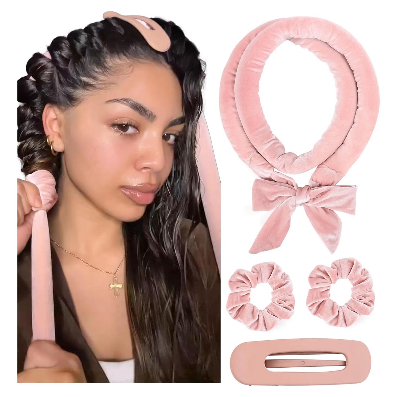 Rizador de Cabello Sin Calor Yanibest Rosa 25.4x12.7cm