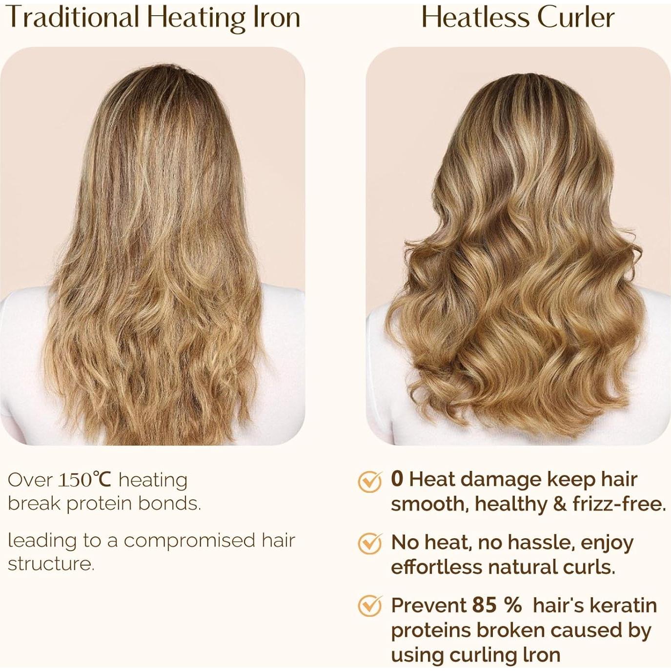 Rizador de Cabello Sin Calor Yanibest Rosa 25.4x12.7cm