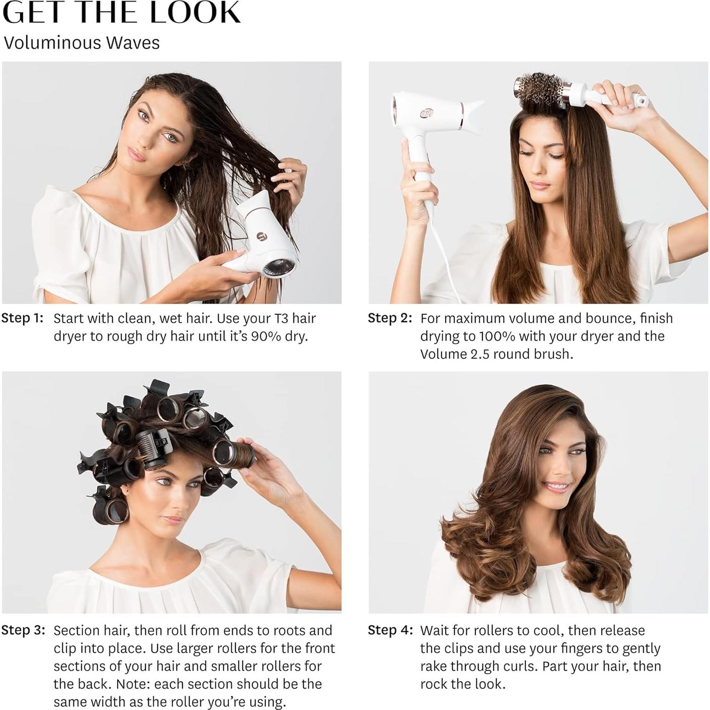 Rulos Calientes T3 LUXE Set 8 Piezas para Volumen y Brillo