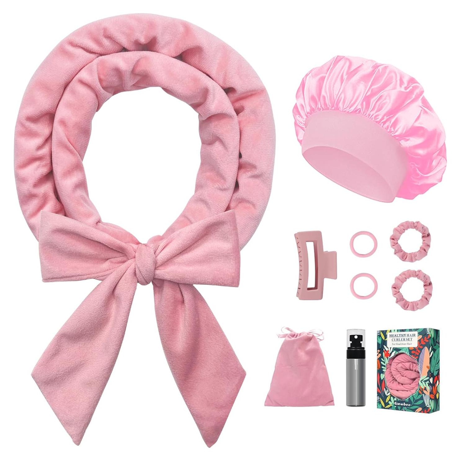 Diadema Rizadora Sin Calor Gwabee 70" Rosa con Cofia