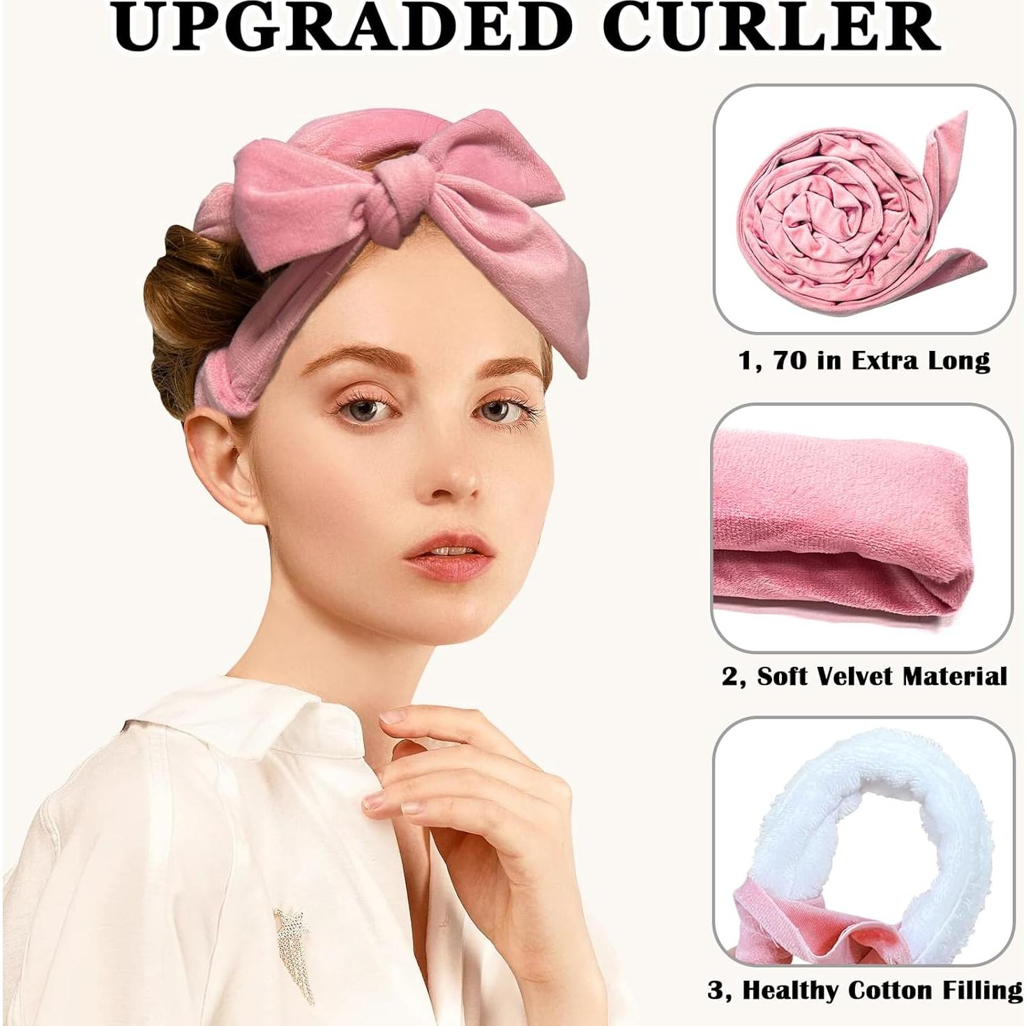 Diadema Rizadora Sin Calor Gwabee 70" Rosa con Cofia