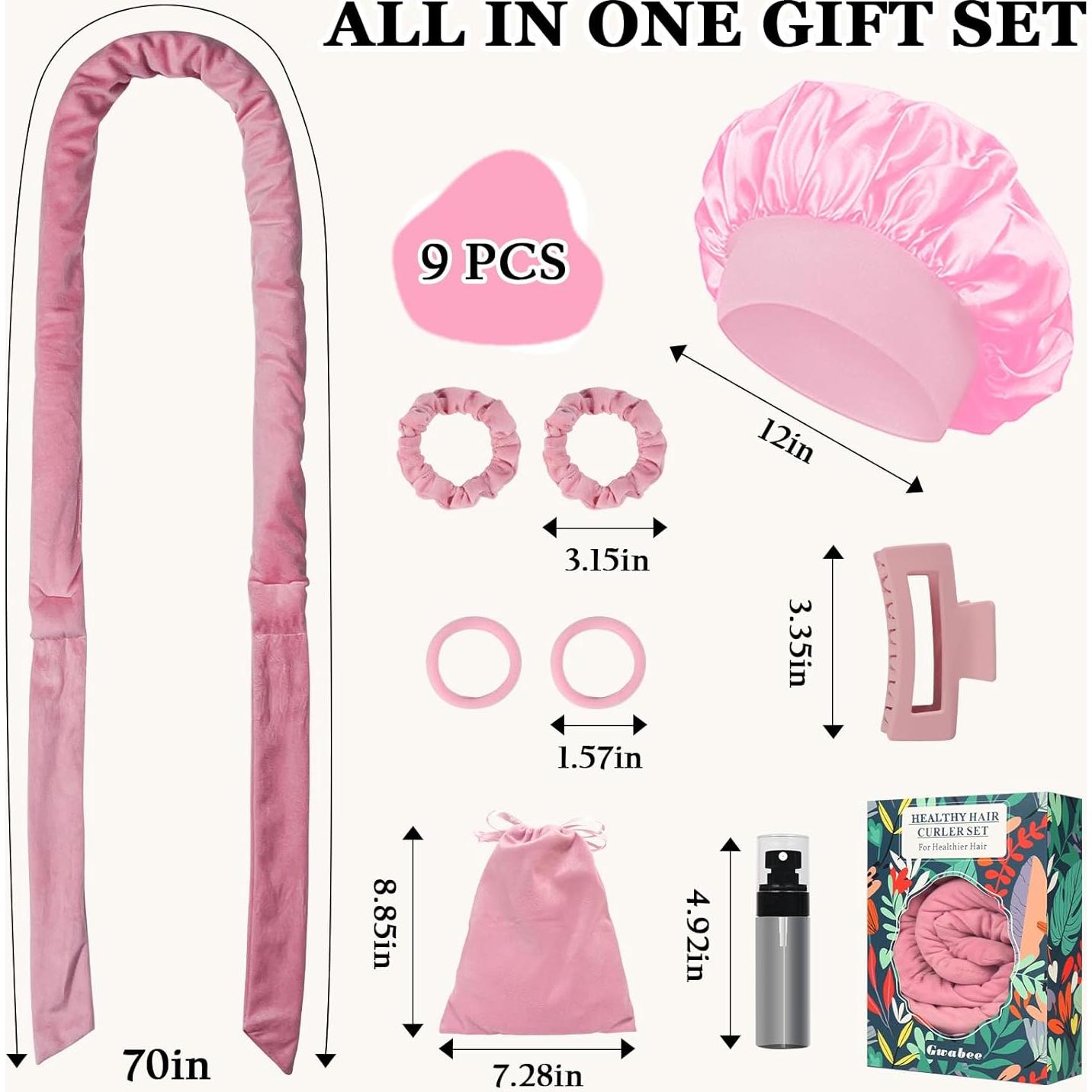 Diadema Rizadora Sin Calor Gwabee 70" Rosa con Cofia