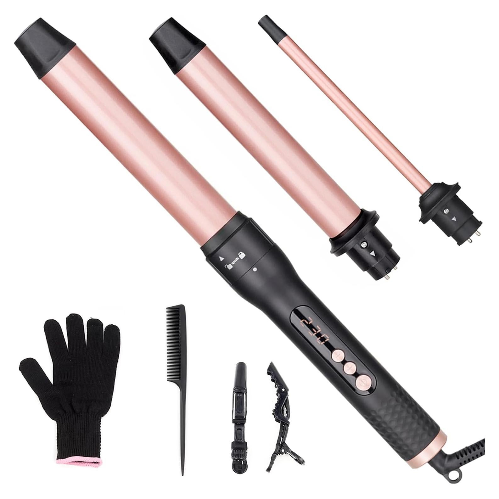 Juego de Plancha de Rizar 3 en 1 UNOBEY con Barriles Intercambiables