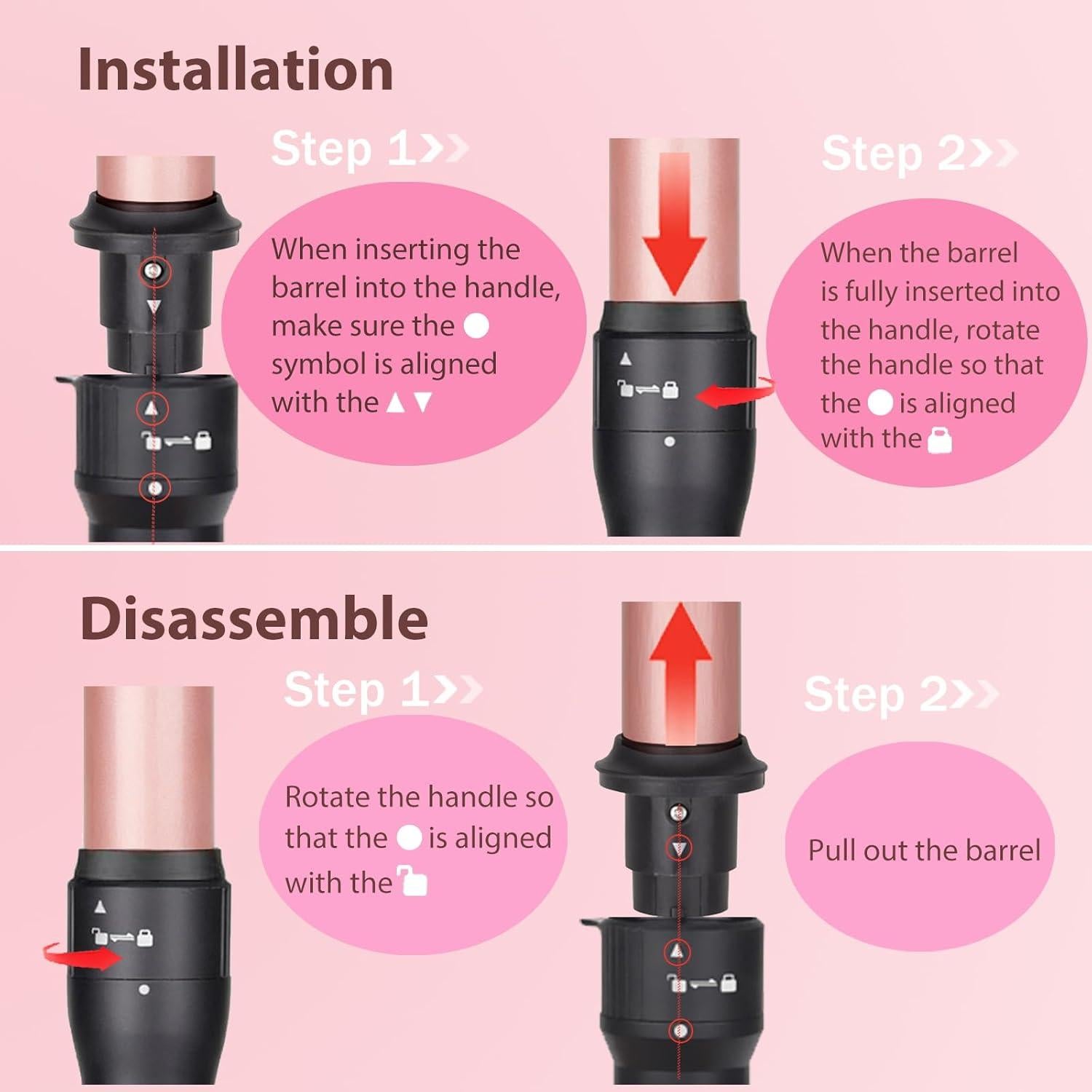 Juego de Plancha de Rizar 3 en 1 UNOBEY con Barriles Intercambiables