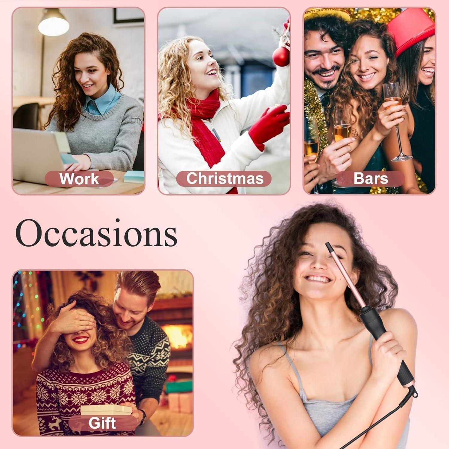 Juego de Plancha de Rizar 3 en 1 UNOBEY con Barriles Intercambiables