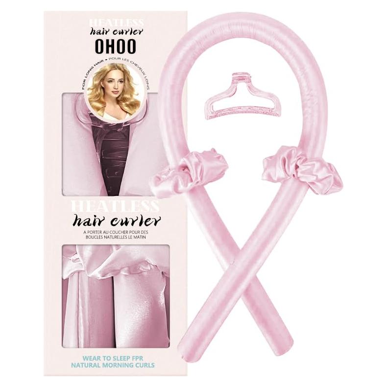 Juego de Rulos de Satén Sin Calor OHOO Rosa 1 Cuenta