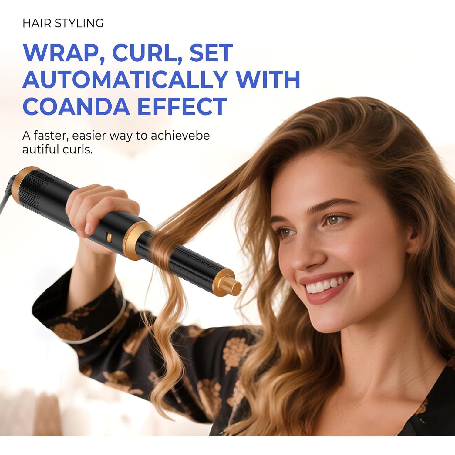 Cepillo Secador 5 en 1 Trylater, Negro Dorado, 0.99 kg