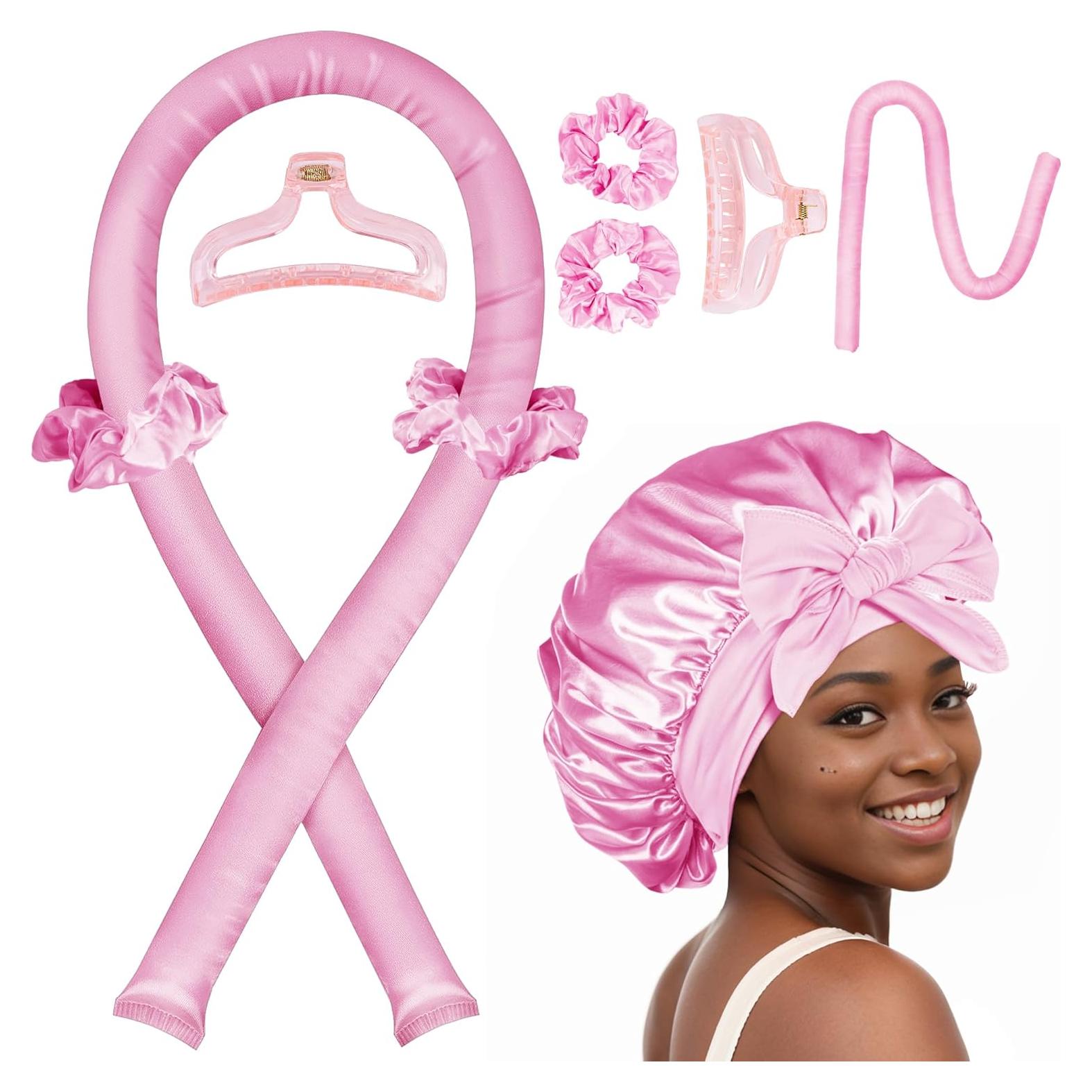 Rizador de Cabello Sin Calor Seritant Rosa - Juego Completo para Dormir