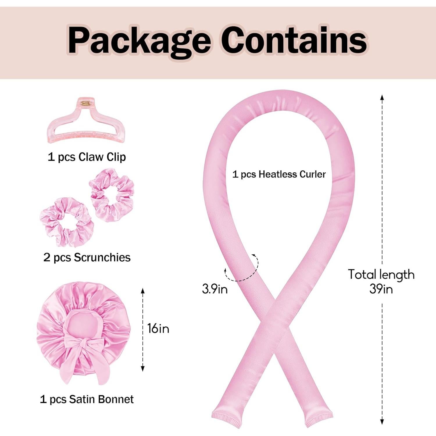 Rizador de Cabello Sin Calor Seritant Rosa - Juego Completo para Dormir