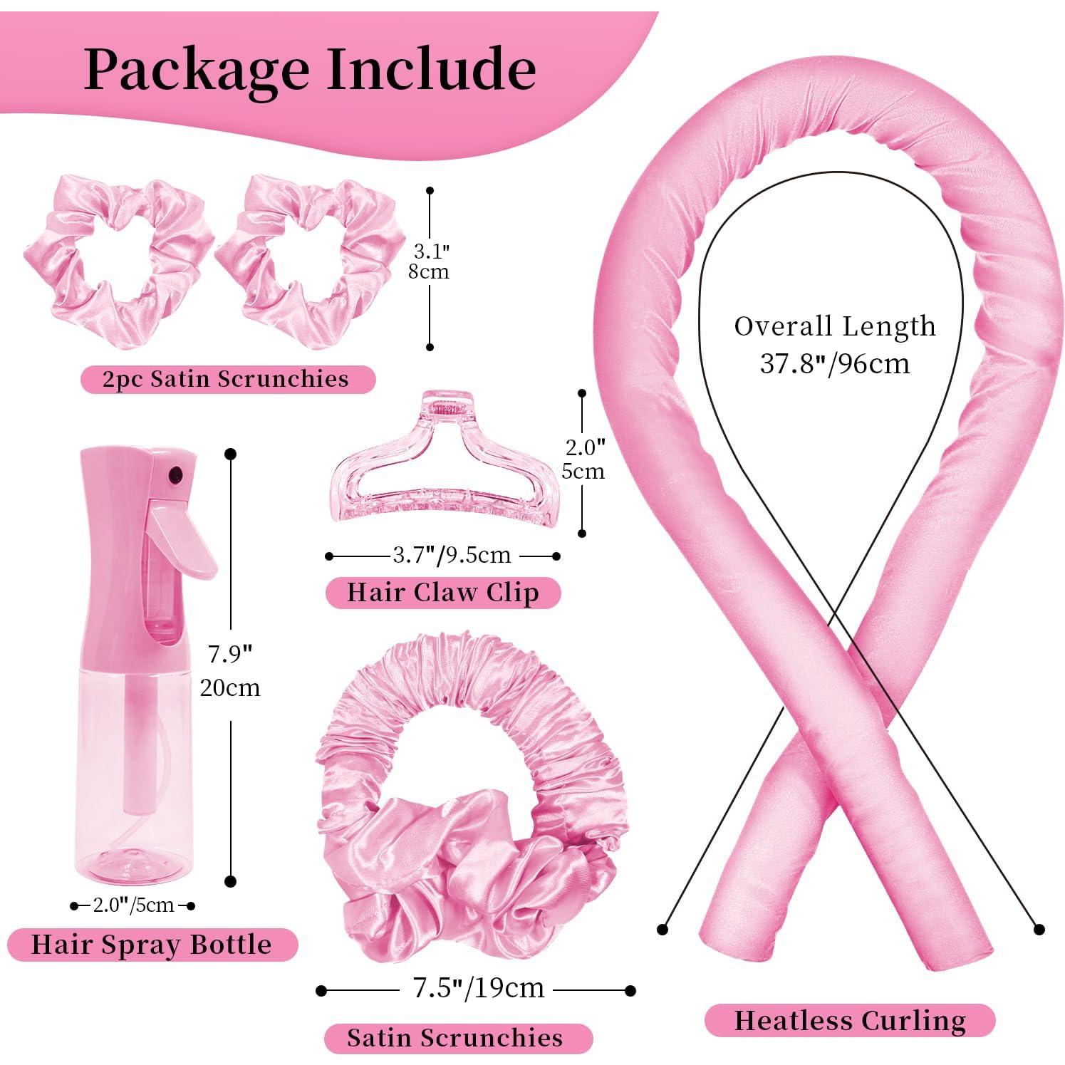 Juego de Rizador de Cabello Sin Calor Mis Cosas Novedosas Rosa 6 Piezas