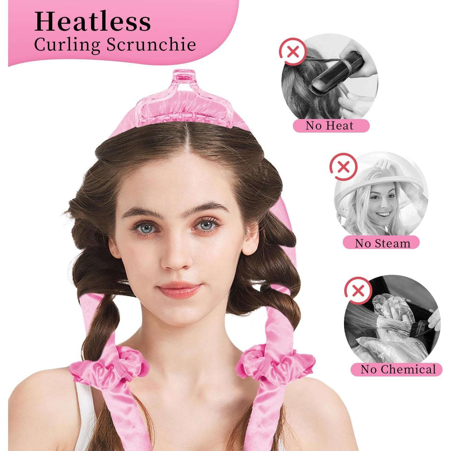 Juego de Rizador de Cabello Sin Calor Mis Cosas Novedosas Rosa 6 Piezas