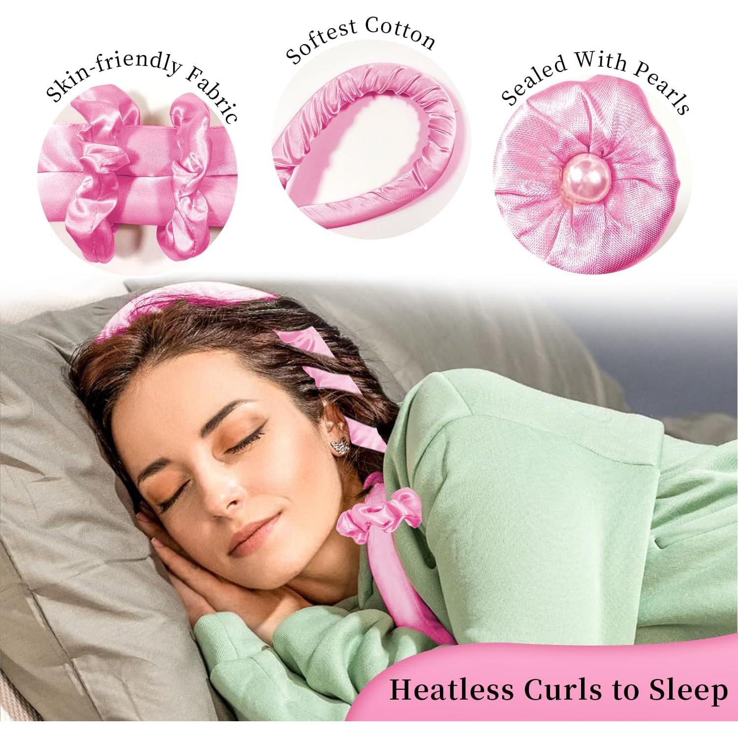 Juego de Rizador de Cabello Sin Calor Mis Cosas Novedosas Rosa 6 Piezas