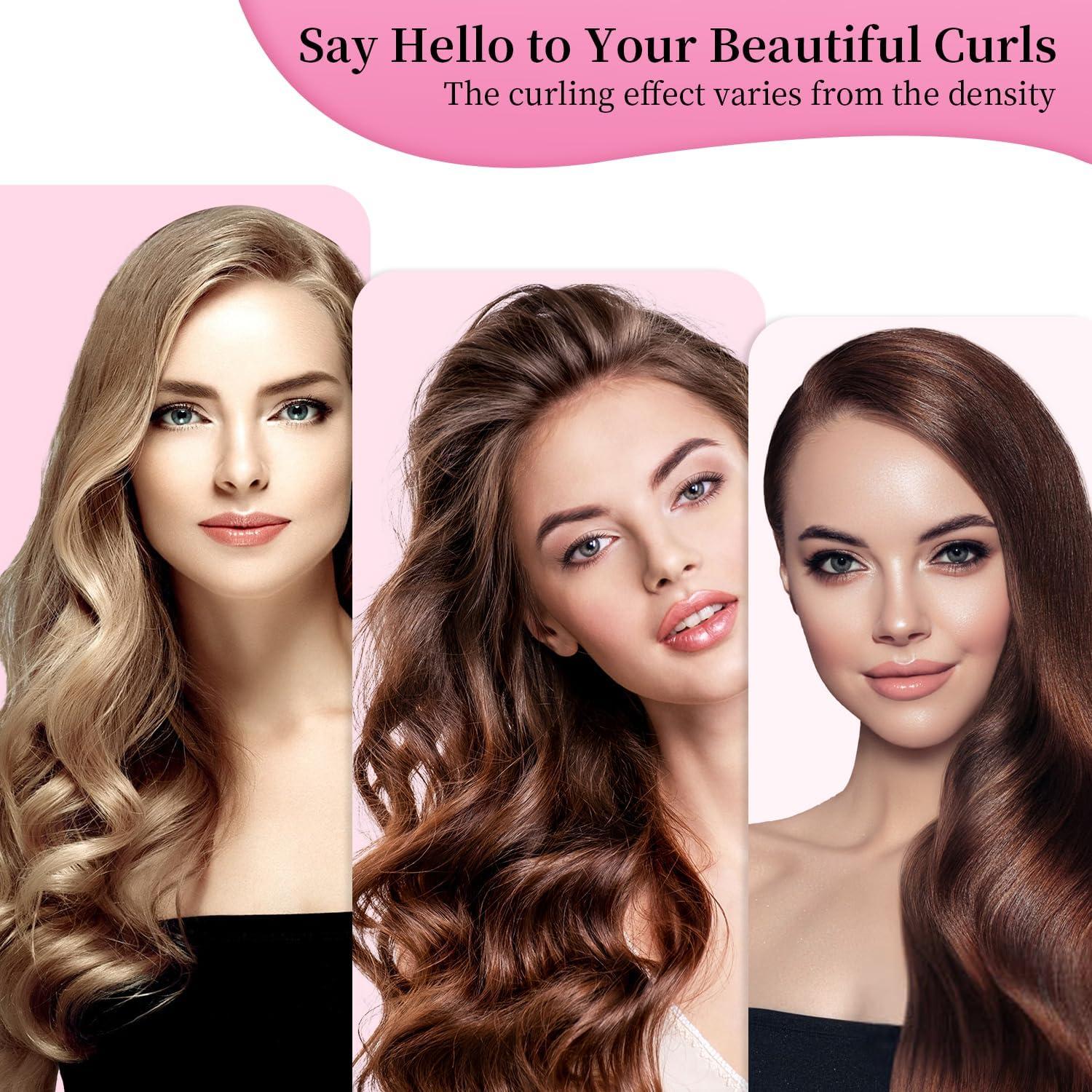 Juego de Rizador de Cabello Sin Calor Mis Cosas Novedosas Rosa 6 Piezas