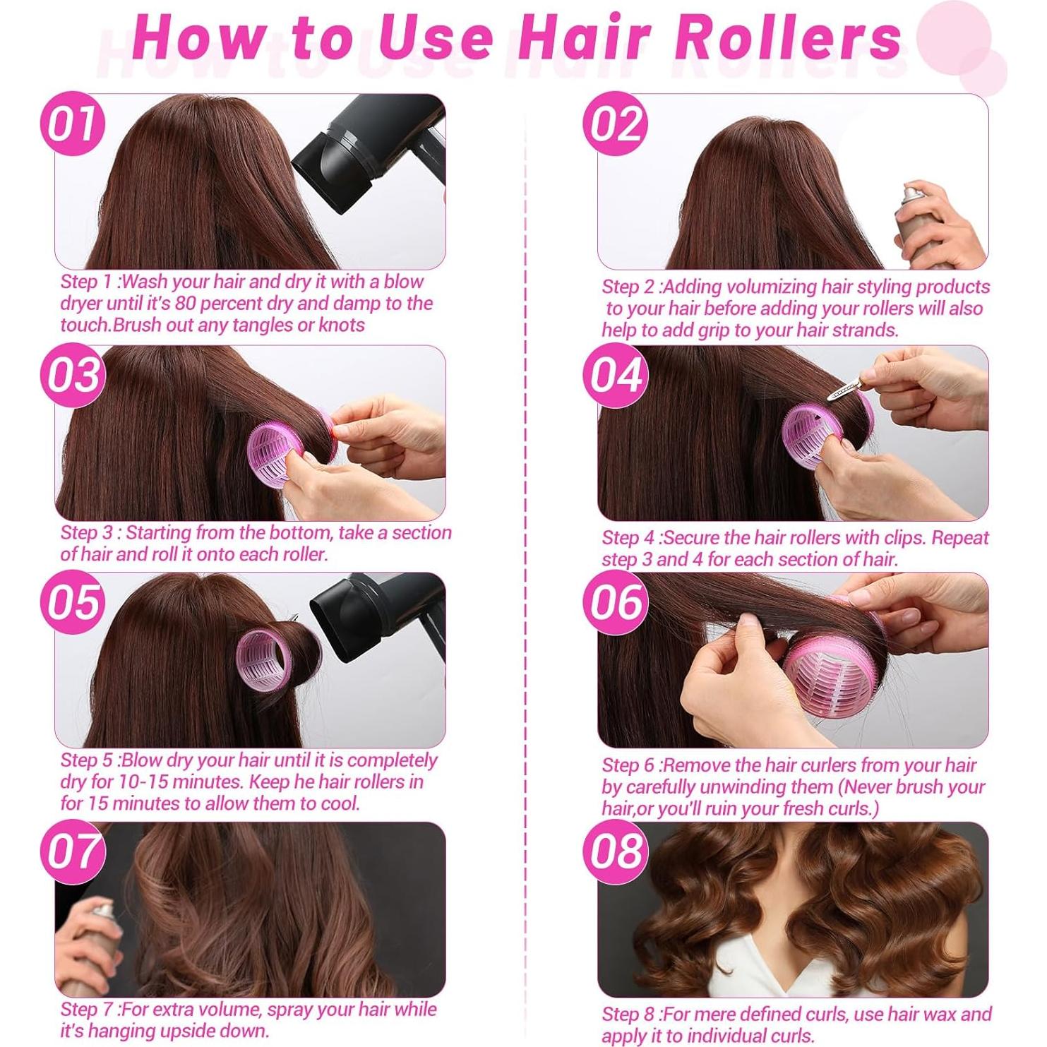 Rizadores de Cabello Jumbo Acejoz 60mm 12 Piezas con Clips