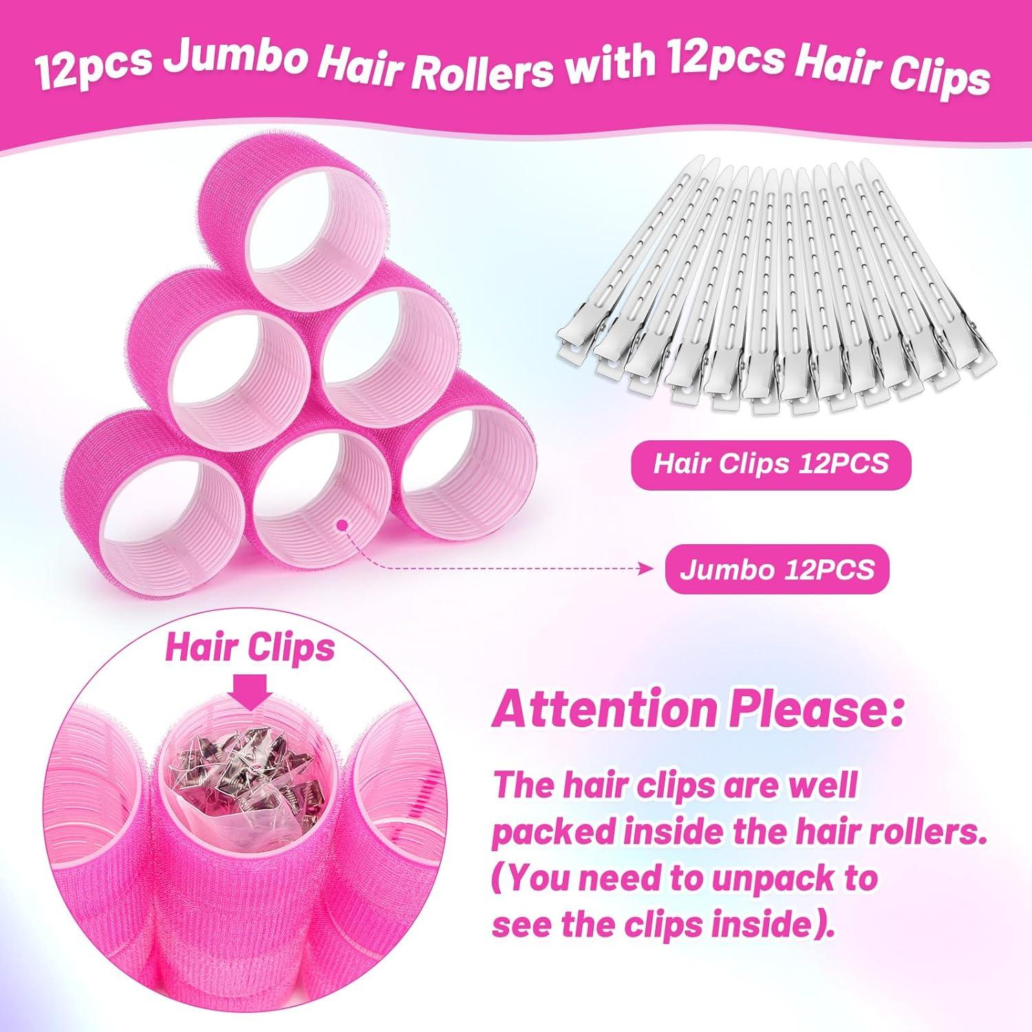 Rizadores de Cabello Jumbo Acejoz 60mm 12 Piezas con Clips