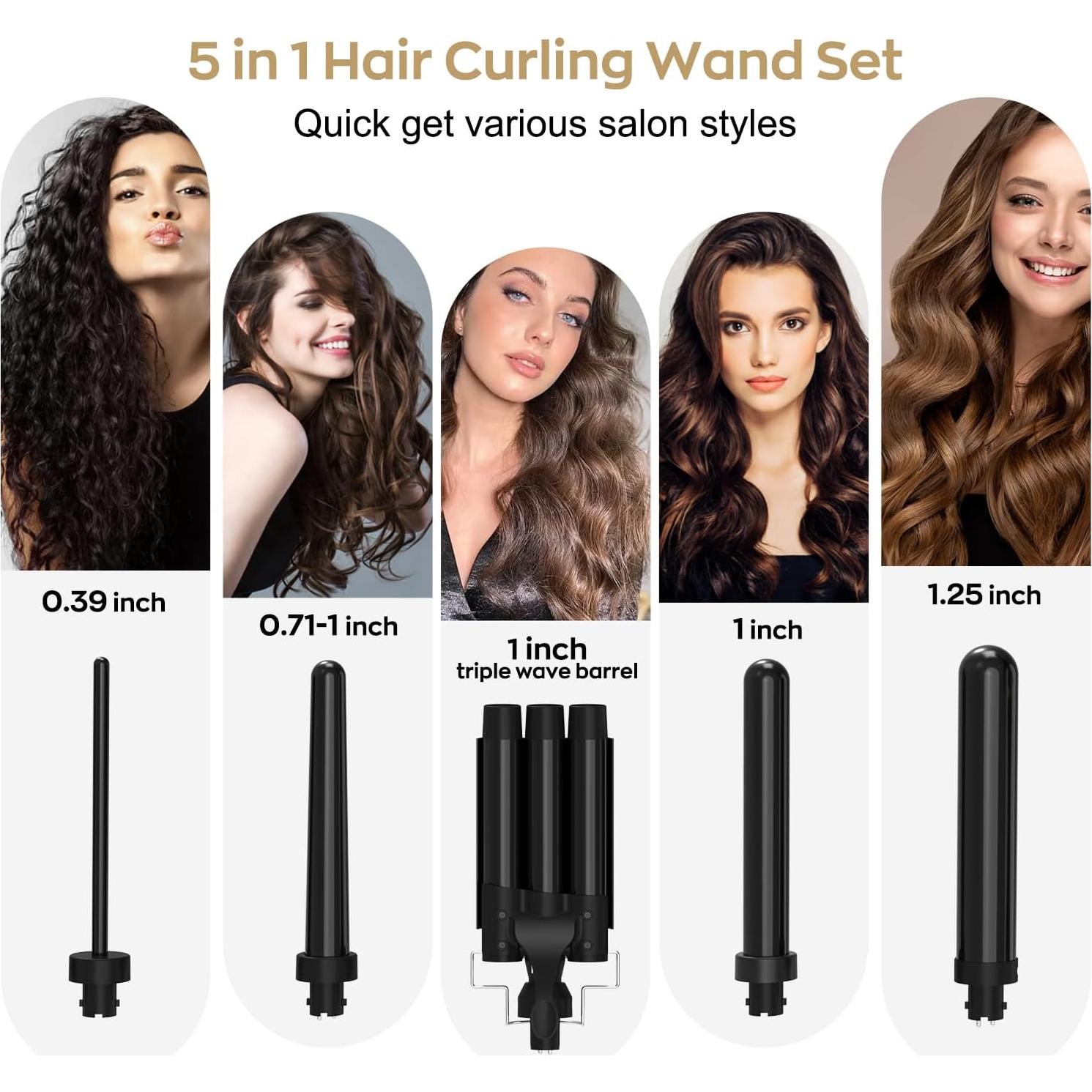 Rizador 5 en 1 Janelove con 4 Barriles Intercambiables