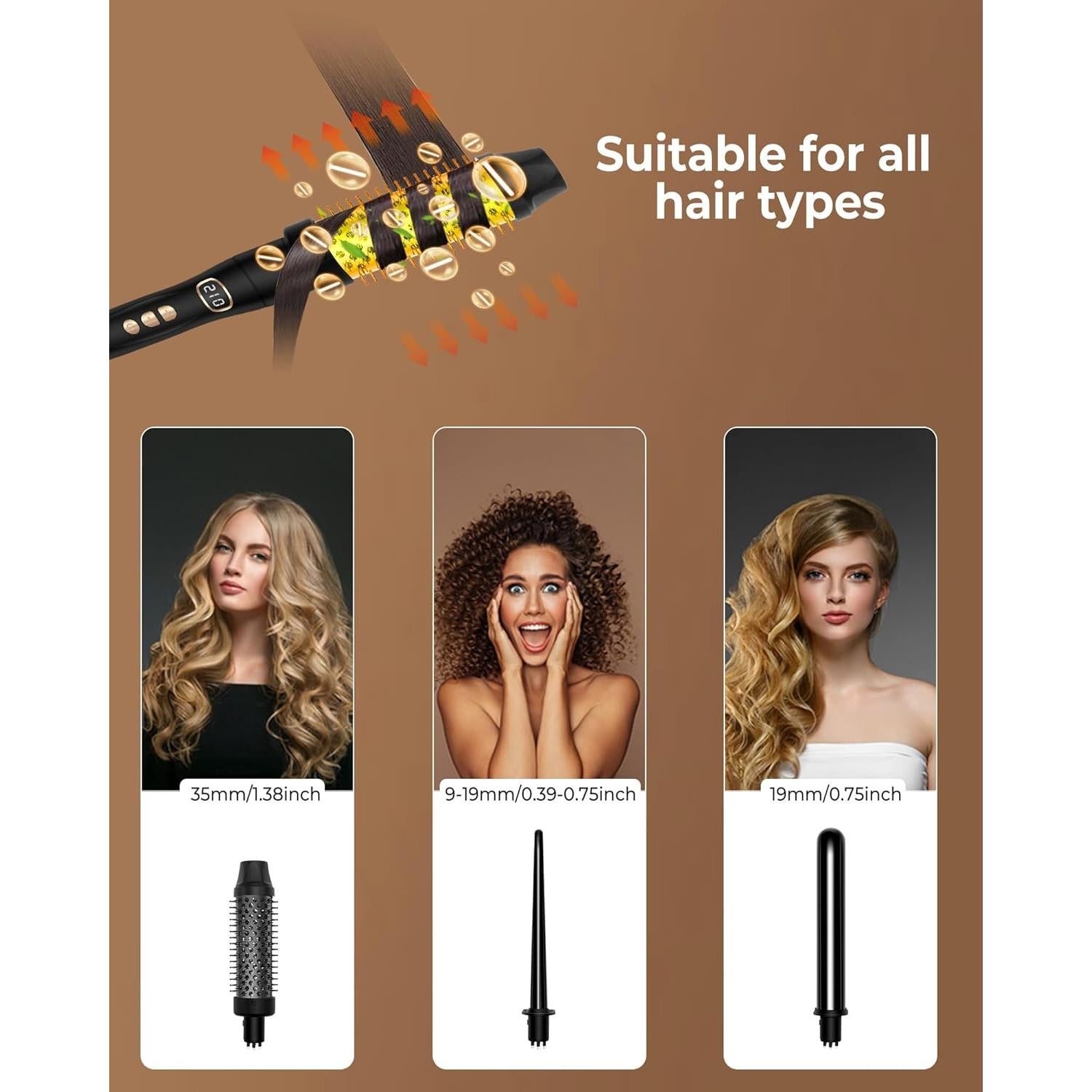 Juego de Plancha de Cabello 3 en 1 Ukliss - Varita y Cepillo Térmico