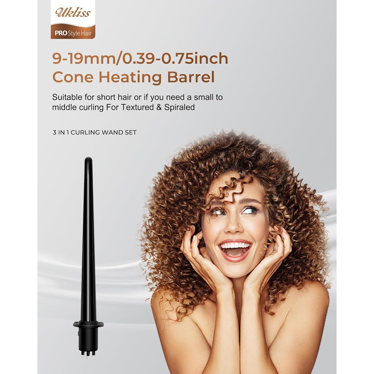 Juego de Plancha de Cabello 3 en 1 Ukliss - Varita y Cepillo Térmico