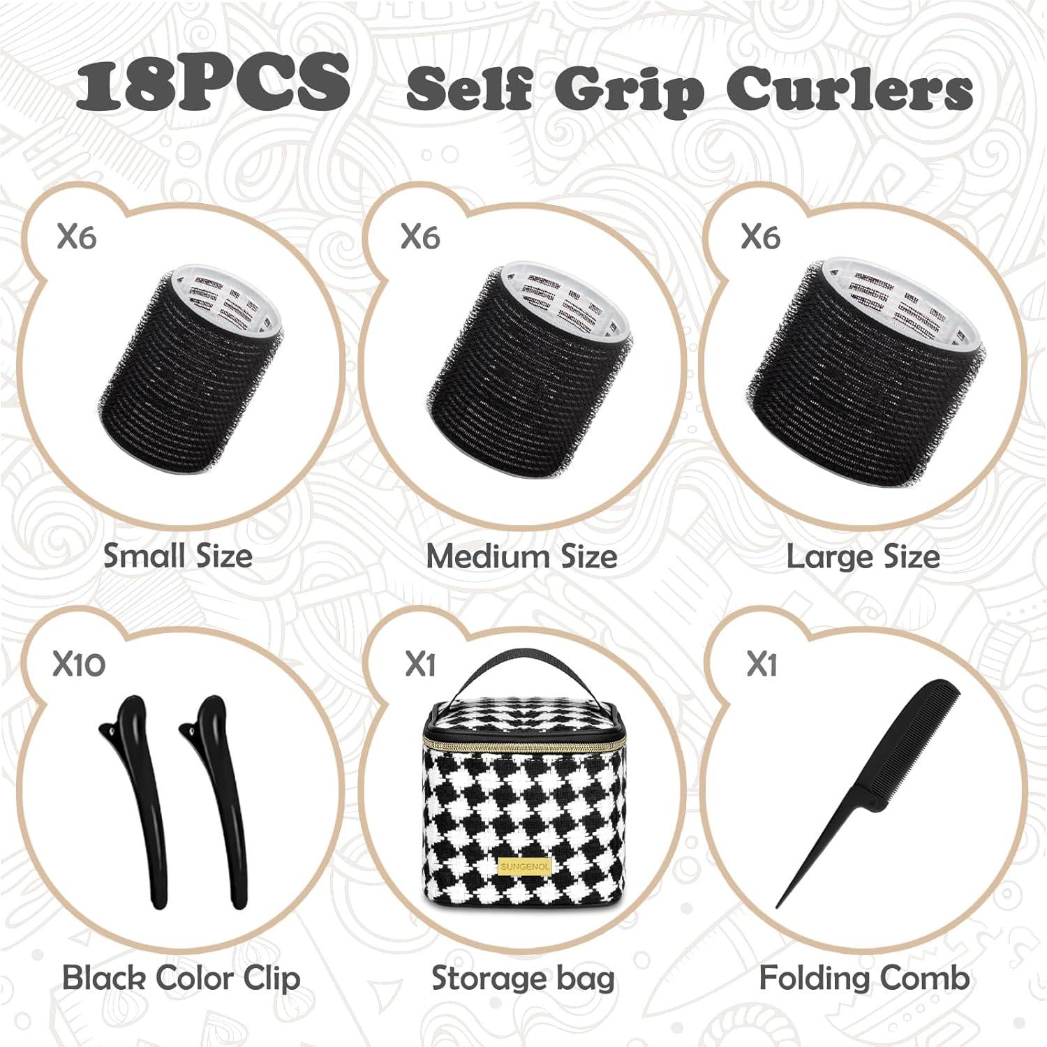 Juego de Rulos Autoadhesivos Sungenol 18 Piezas - 3 Tamaños