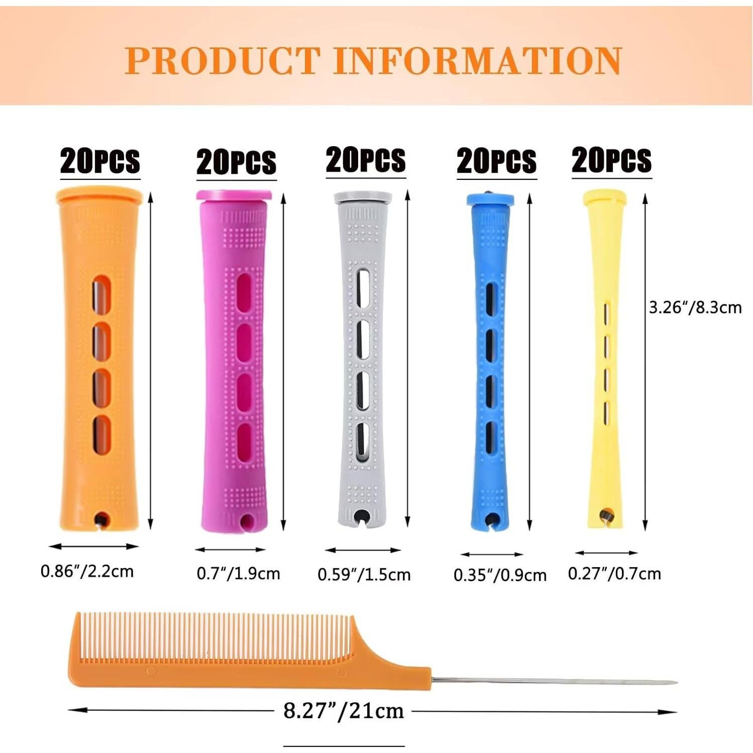 Juego de 100 Varillas de Perm para Cabello Natural Koskusder