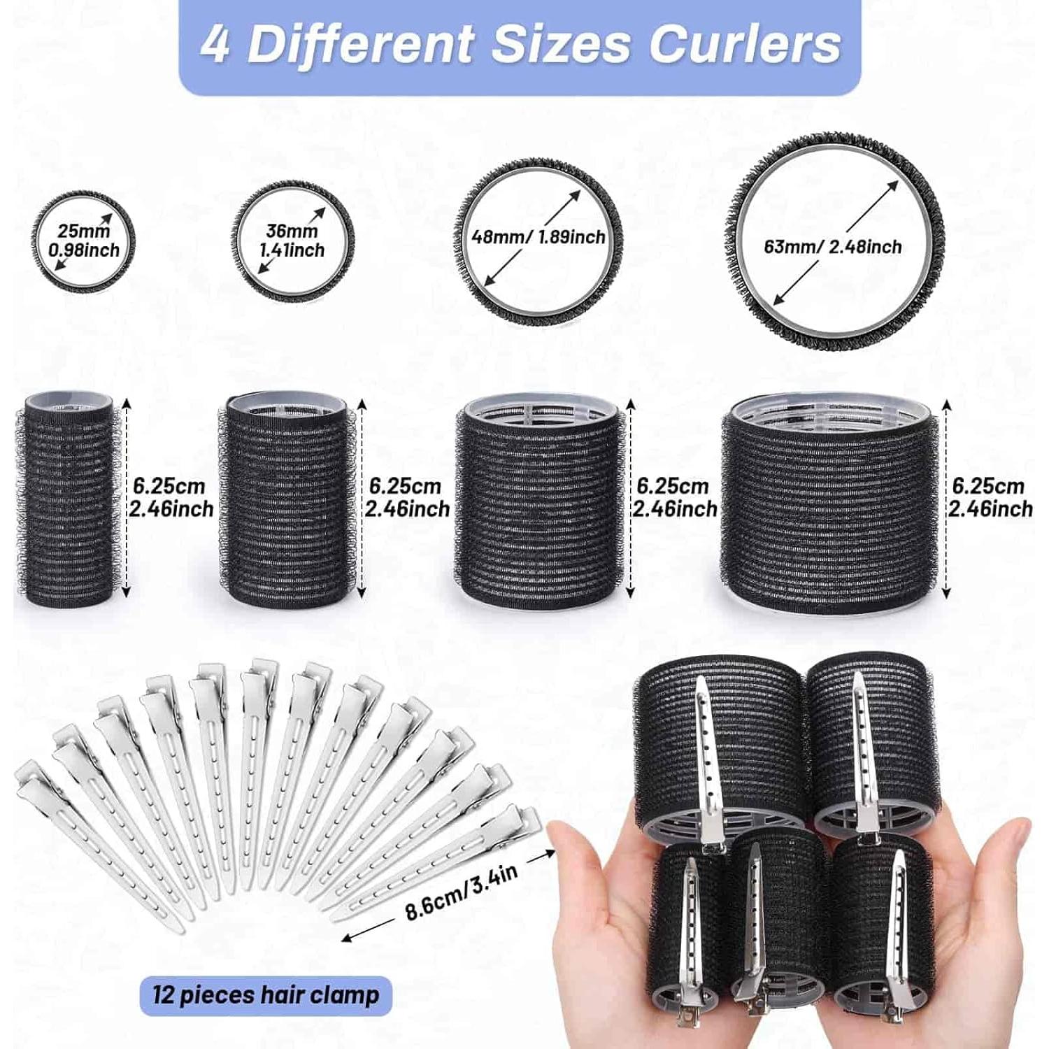 Set de Rulos para Cabello Selizo 28 Piezas - 4 Tamaños y Clips