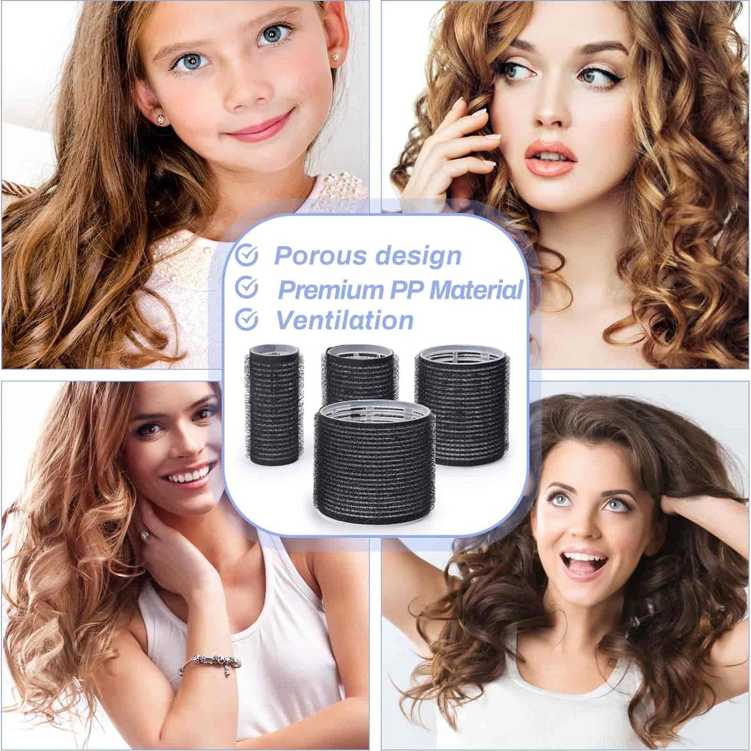 Set de Rulos para Cabello Selizo 28 Piezas - 4 Tamaños y Clips