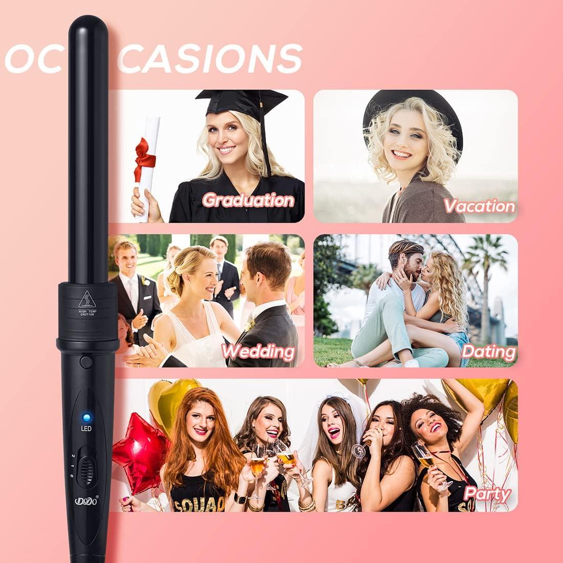 iMissiu Varita de Rizado 3 en 1 Cerámica 20-25mm 9-19mm 25mm