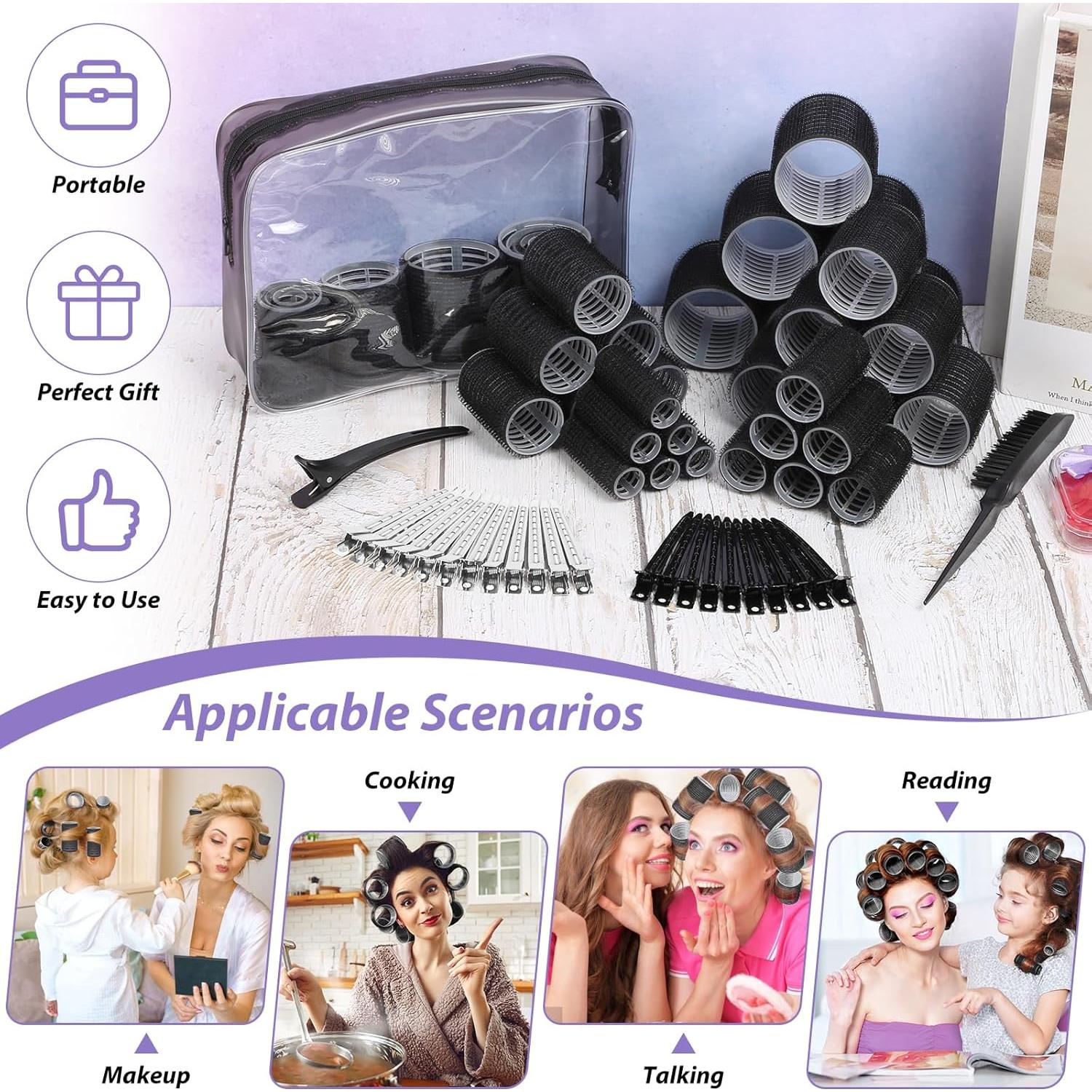 Set de 65 Rulos Autoadhesivos Qinzave para Cabello - 5 Tamaños
