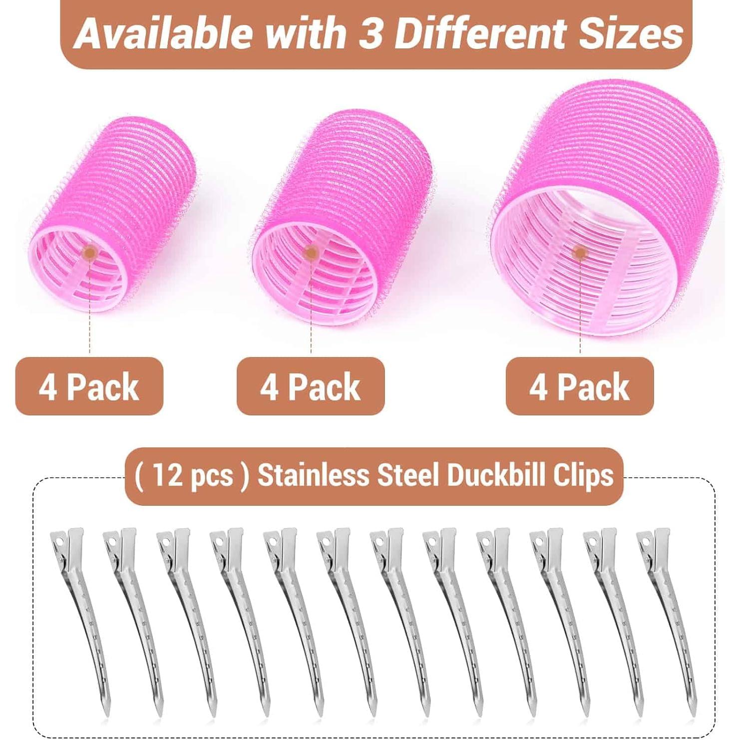 Juego de Rulos Autoadhesivos Shynek - 24 Piezas con Clips