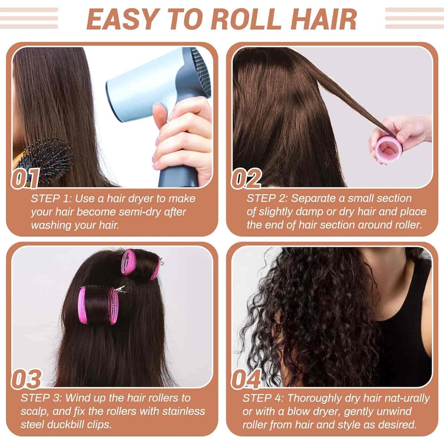 Juego de Rulos Autoadhesivos Shynek - 24 Piezas con Clips