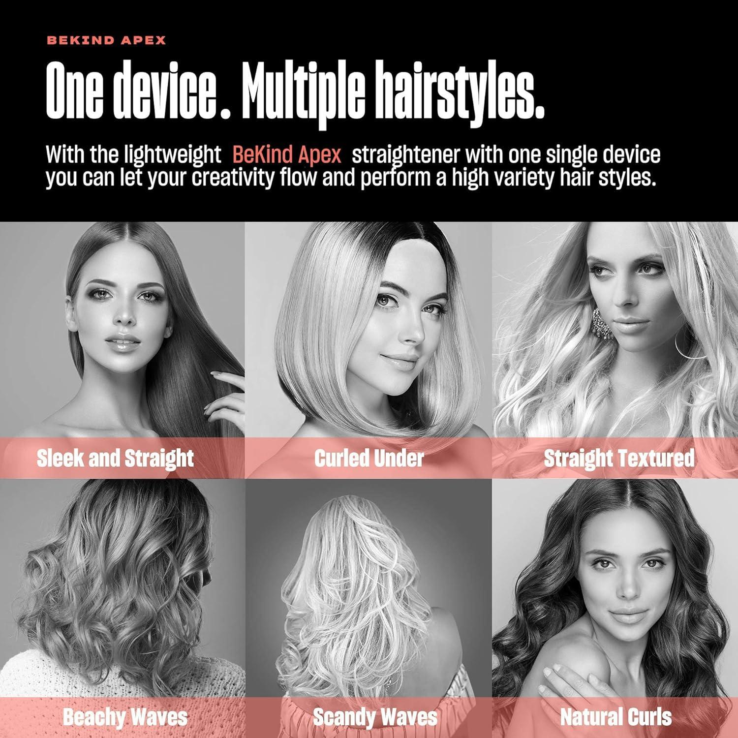 Plancha de Pelo 2-en-1 Bekind Apex Durazno 2.54 cm 460°F